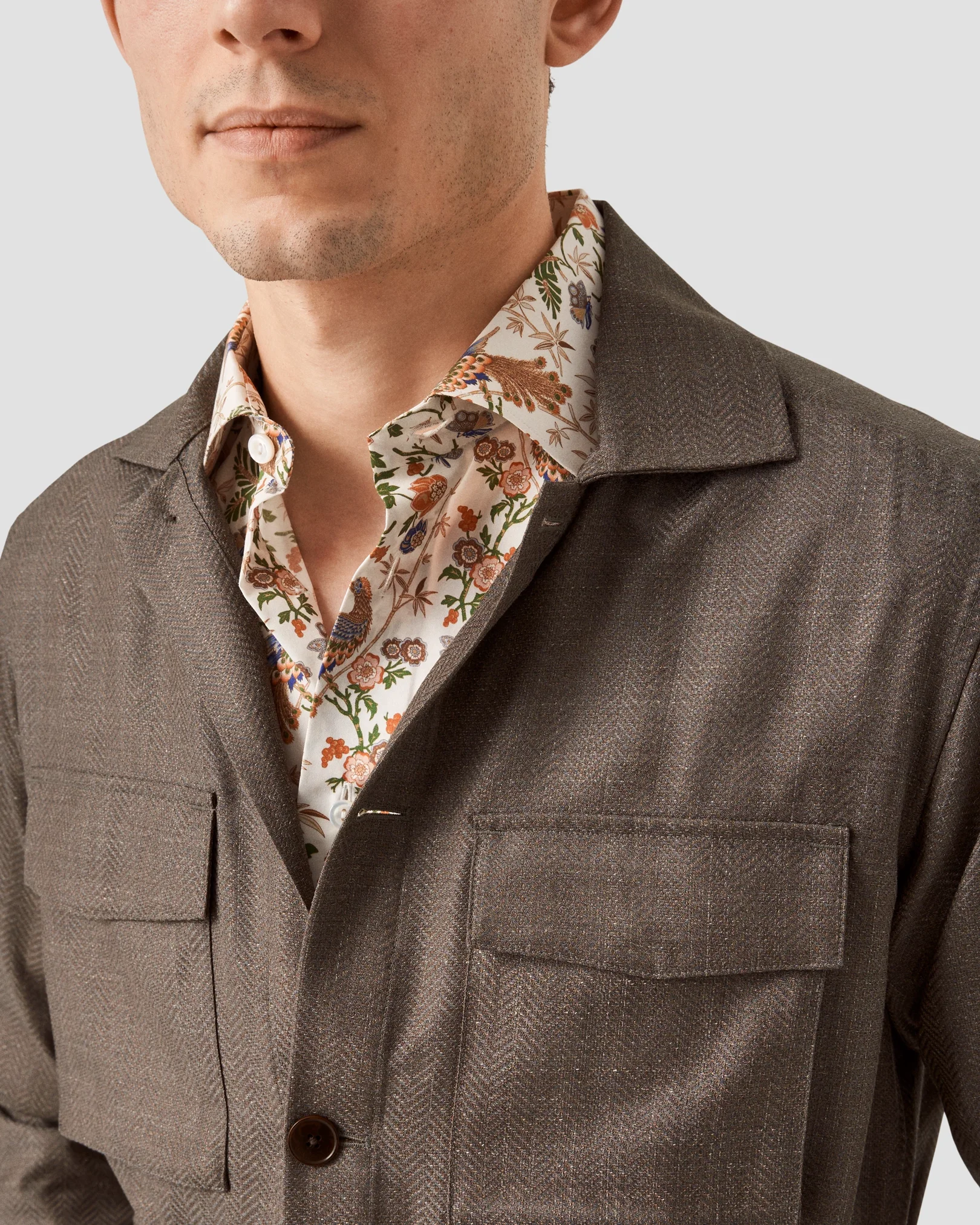 Eton - beige regular blend overshirt
