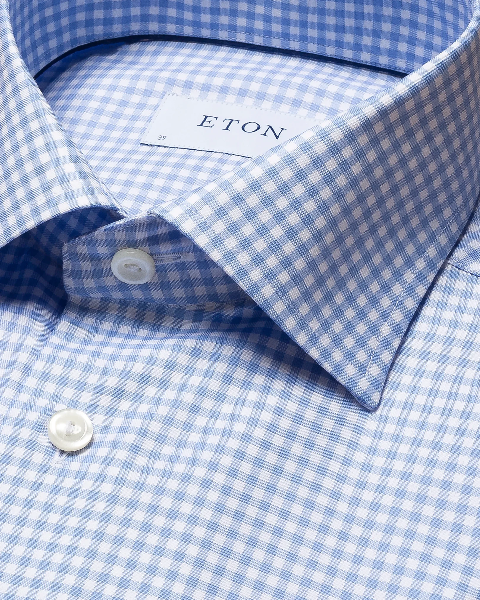 Eton - light blue signature twill cut away ss