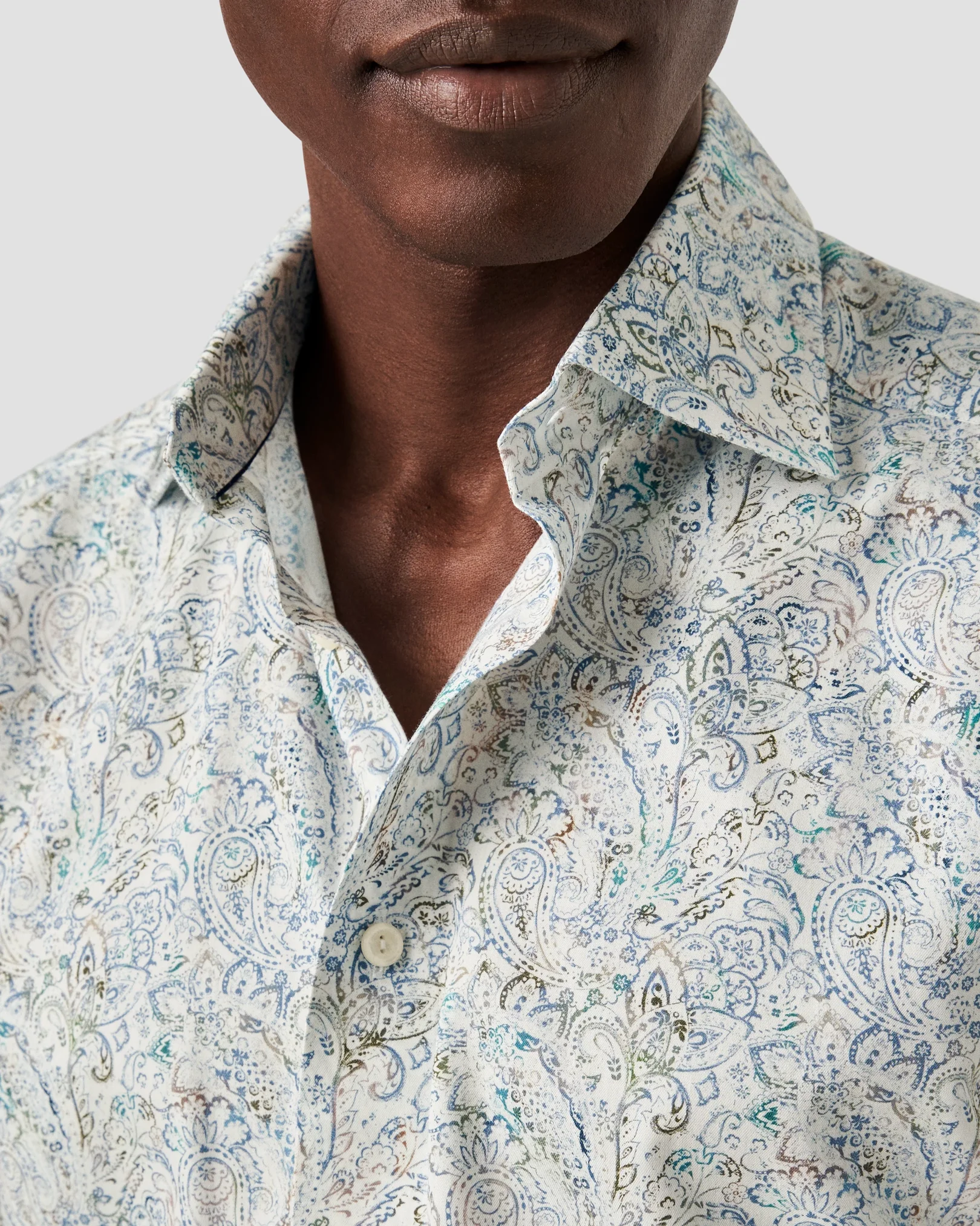 Eton - light green paisley lyocell shirt