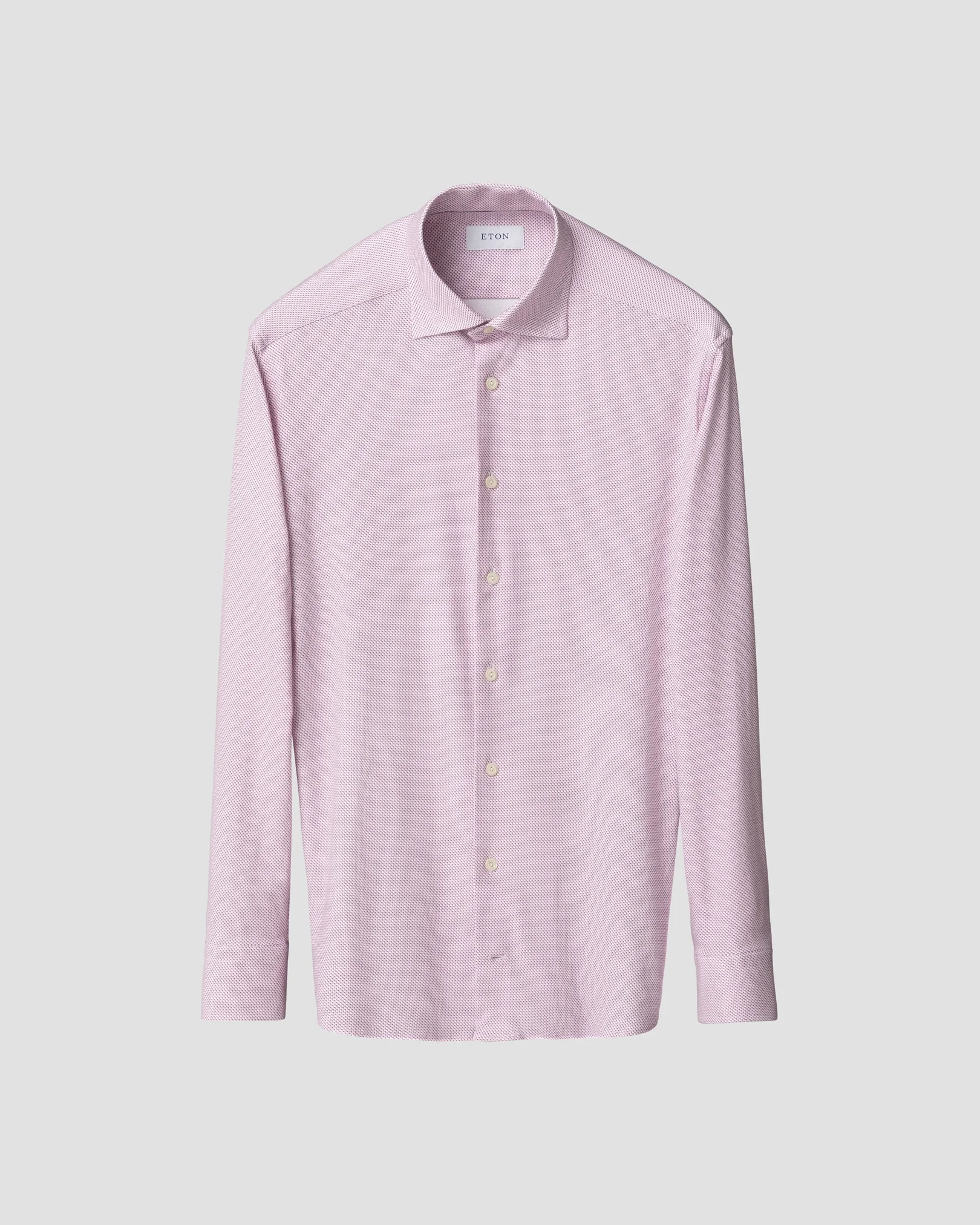 Eton - pink geometric cotton four way stretch shirt