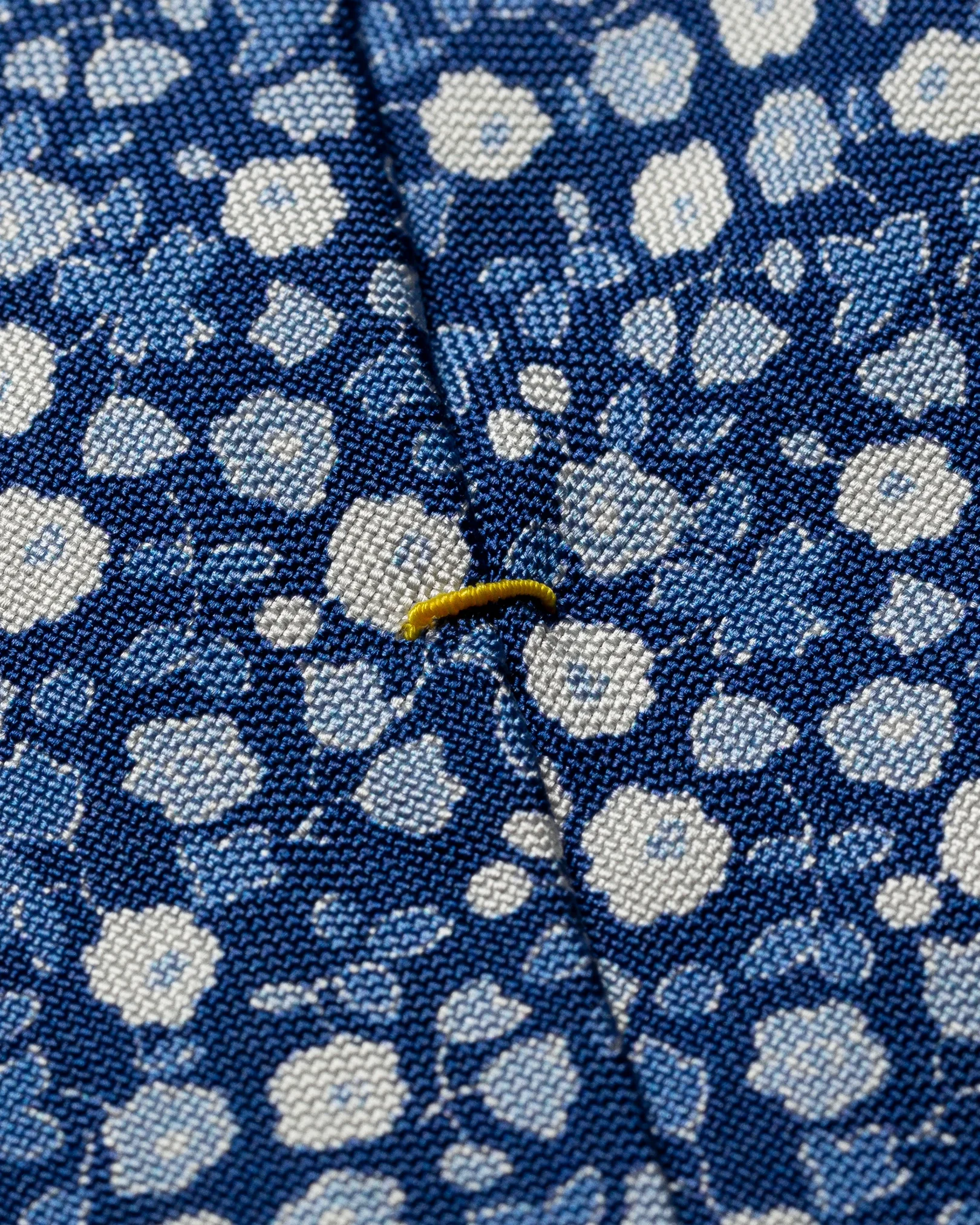 Eton - navy blue floral silk tie ss