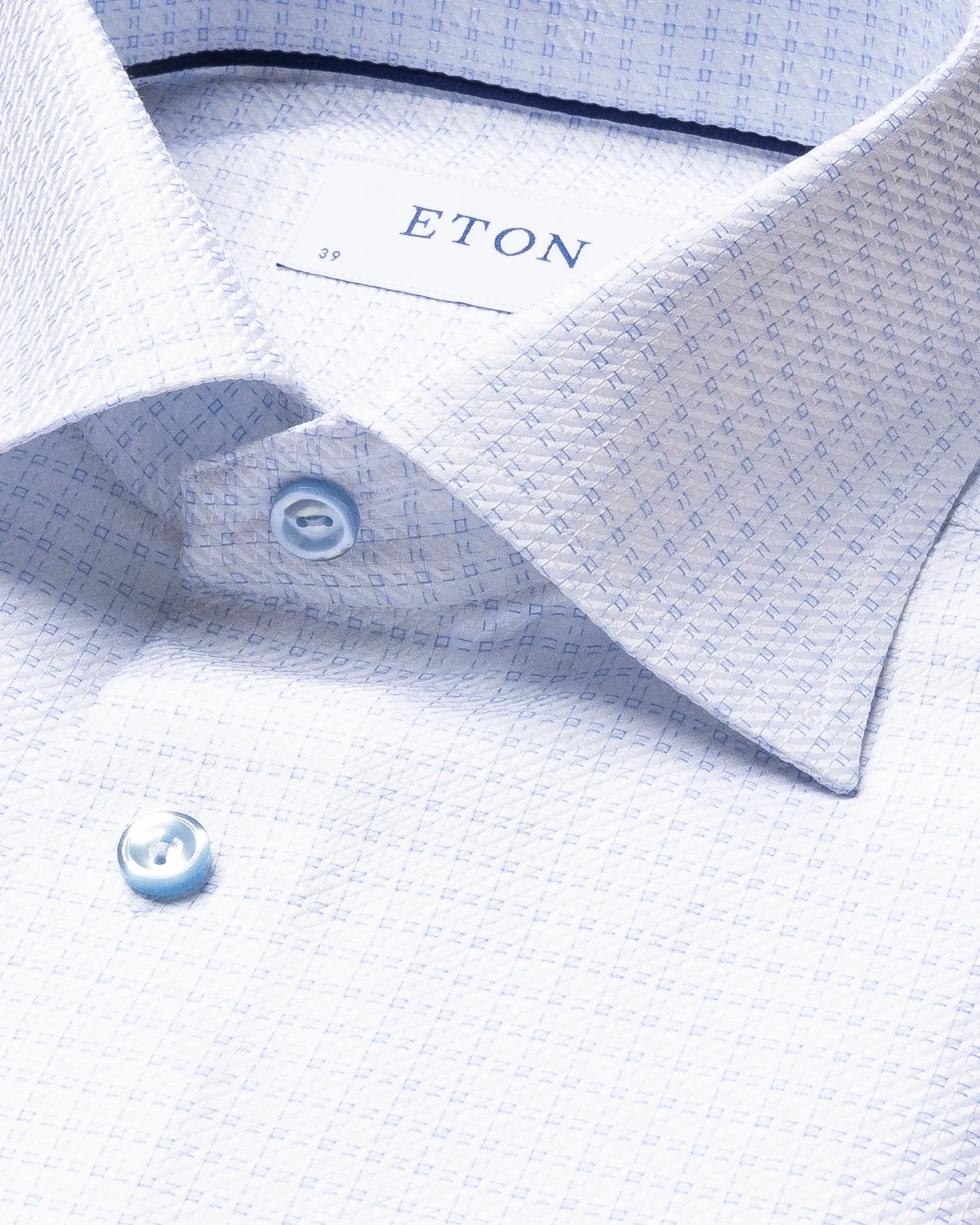 Eton - light blue check king twill