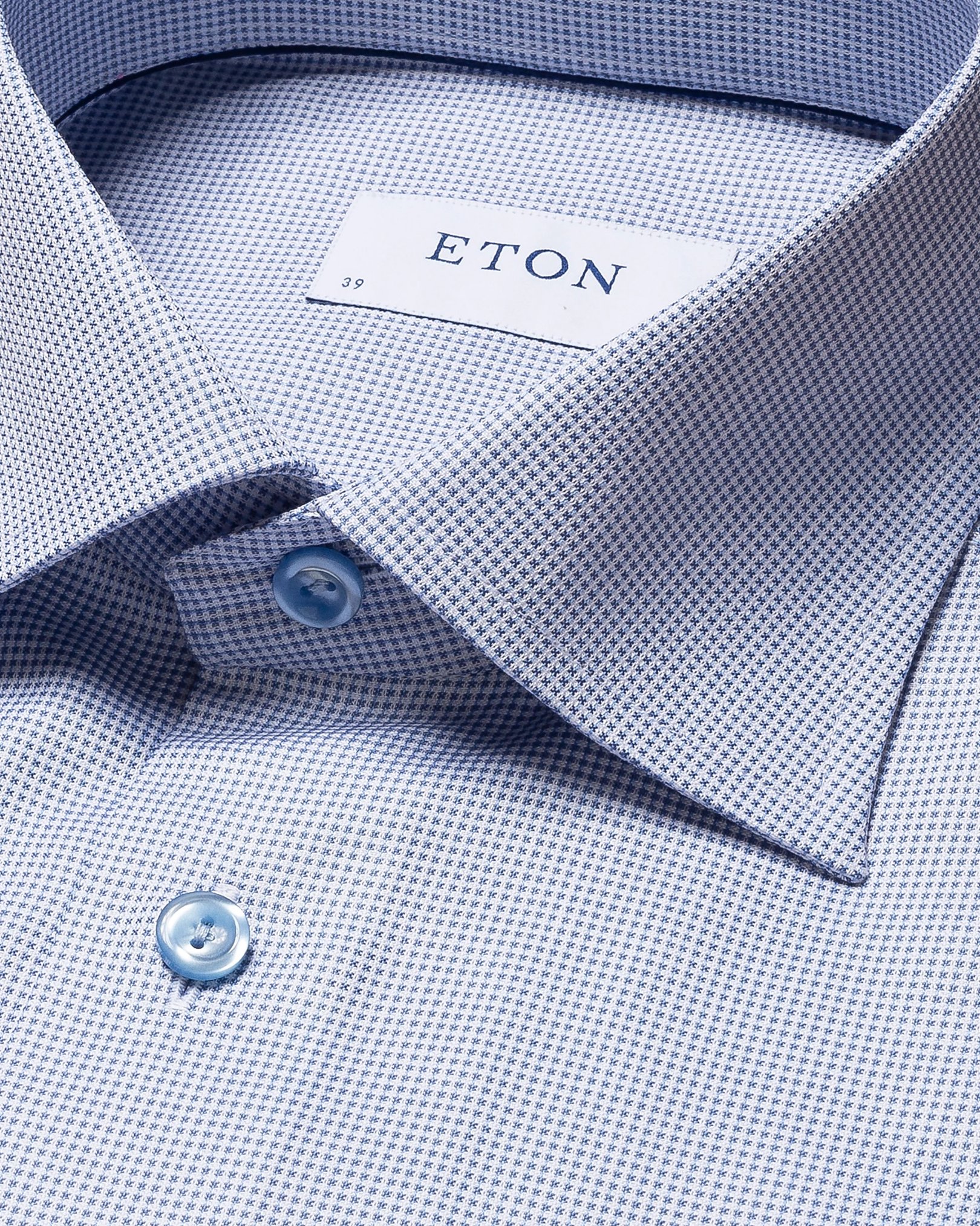 Eton - light blue signature twill semi solid shirt