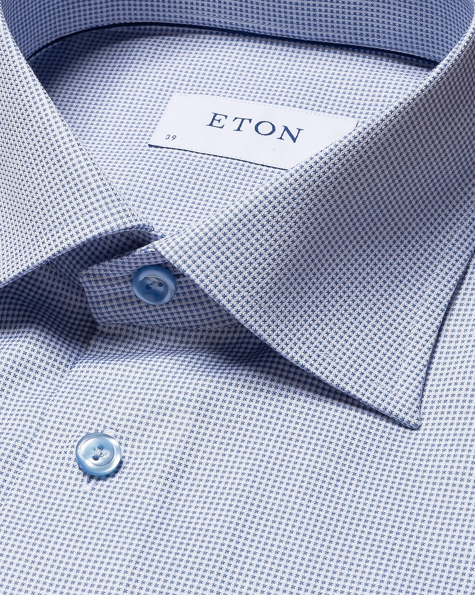 Eton - light blue signature twill semi solid shirt