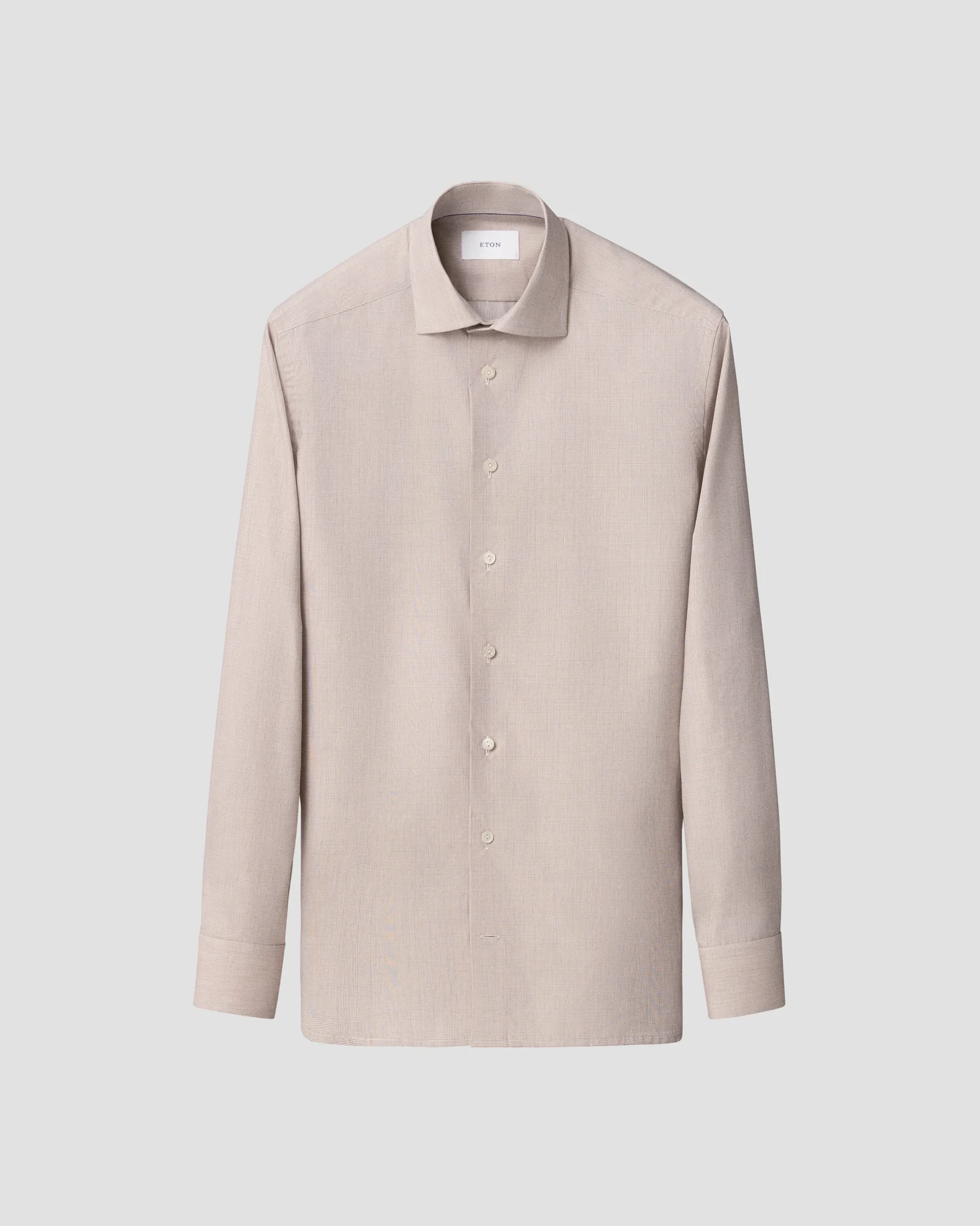 Eton - beige check fine twillshirt