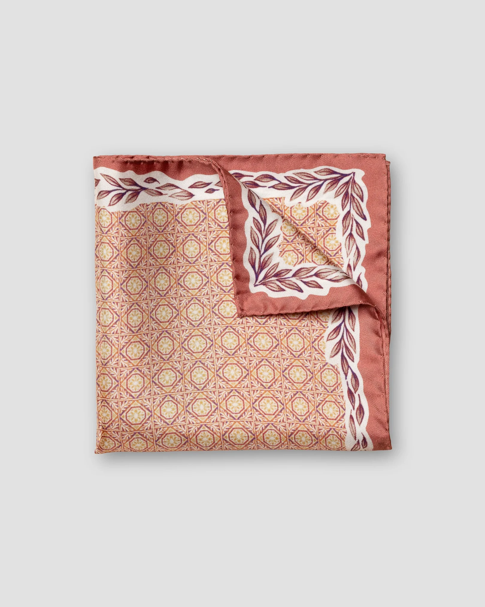 Eton - red geometric silk pocket square