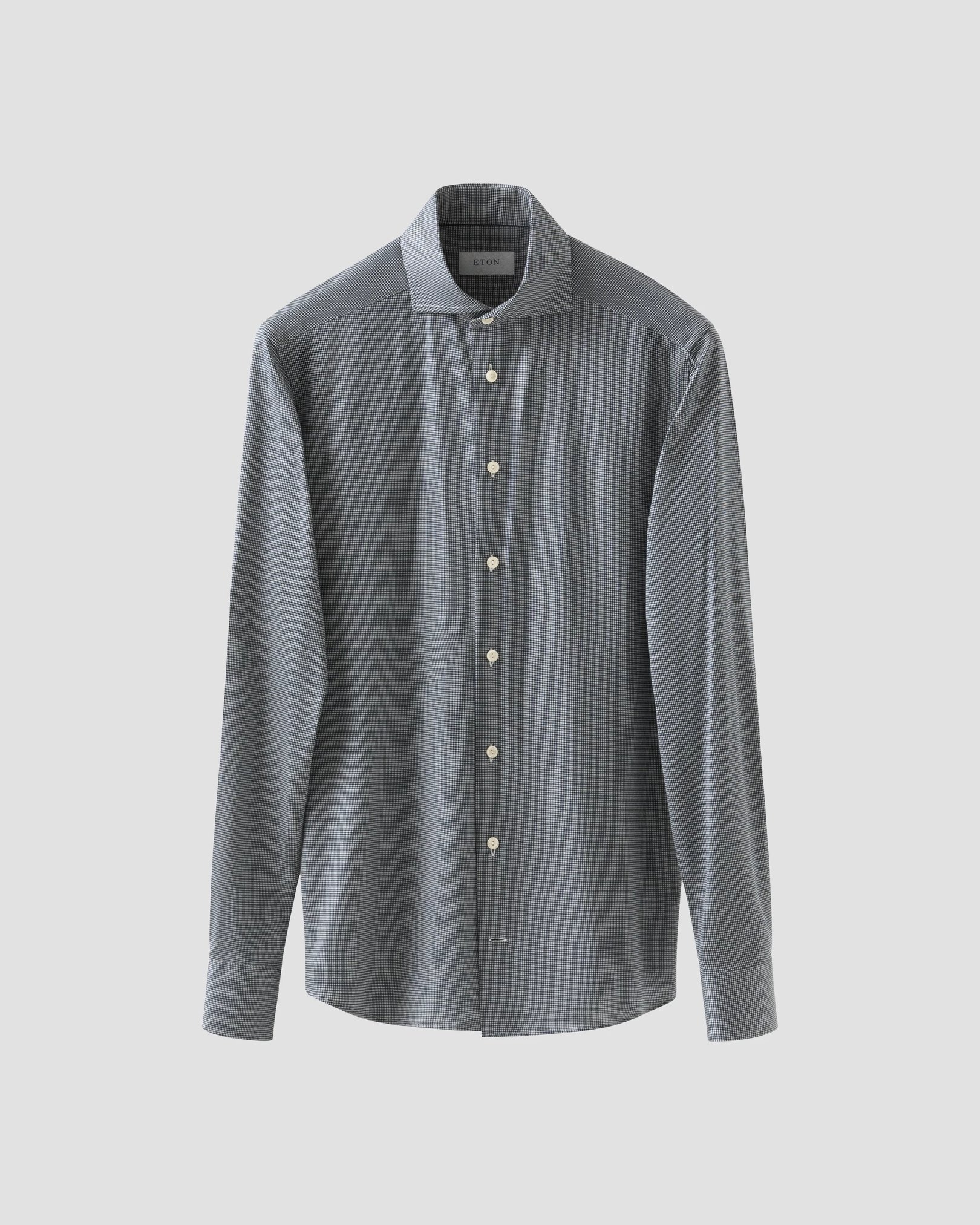Eton - dark blue micro checked knit king