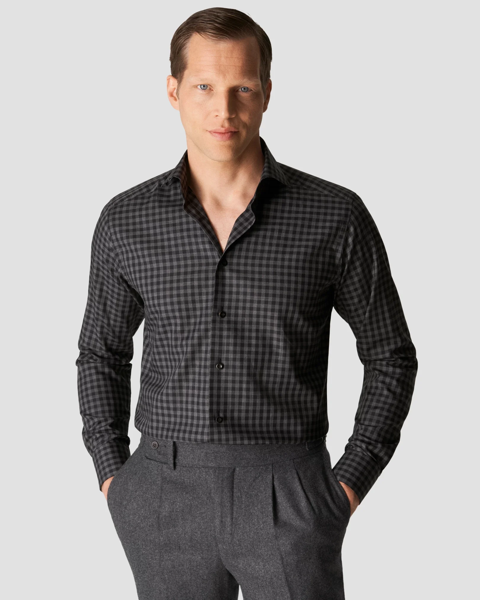 Eton - dark grey lightweight oxford