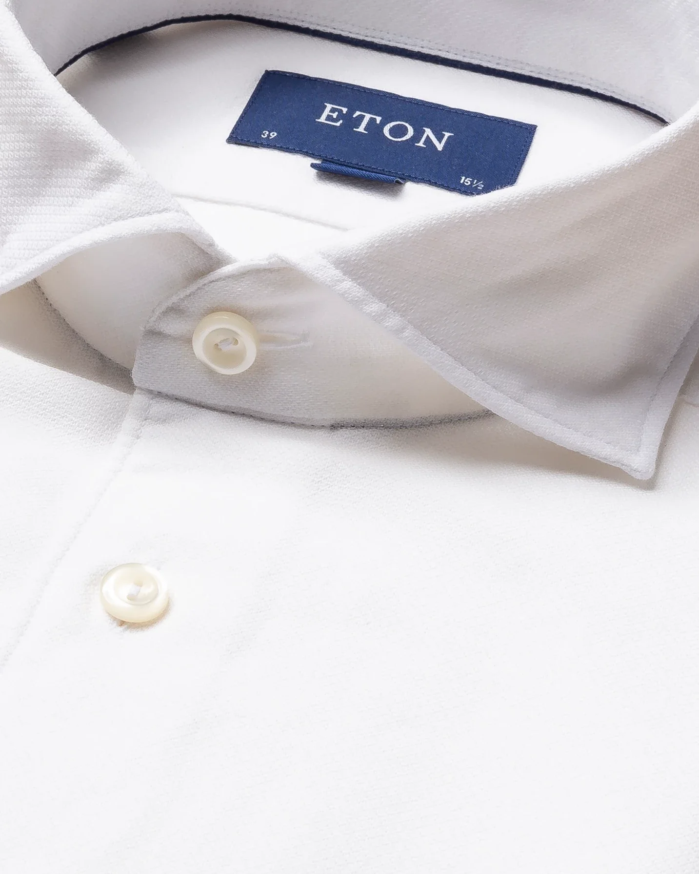 Eton - white cotton and silk wide spread single rounded slim soft