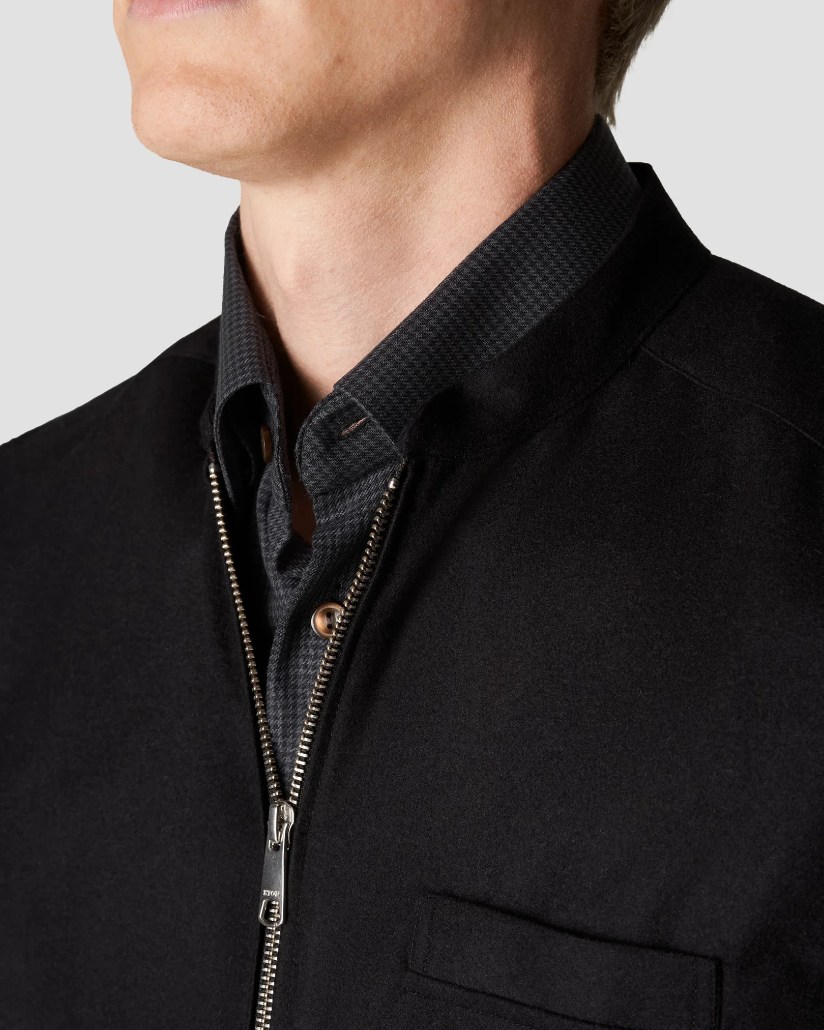 Eton - black twill wool vest