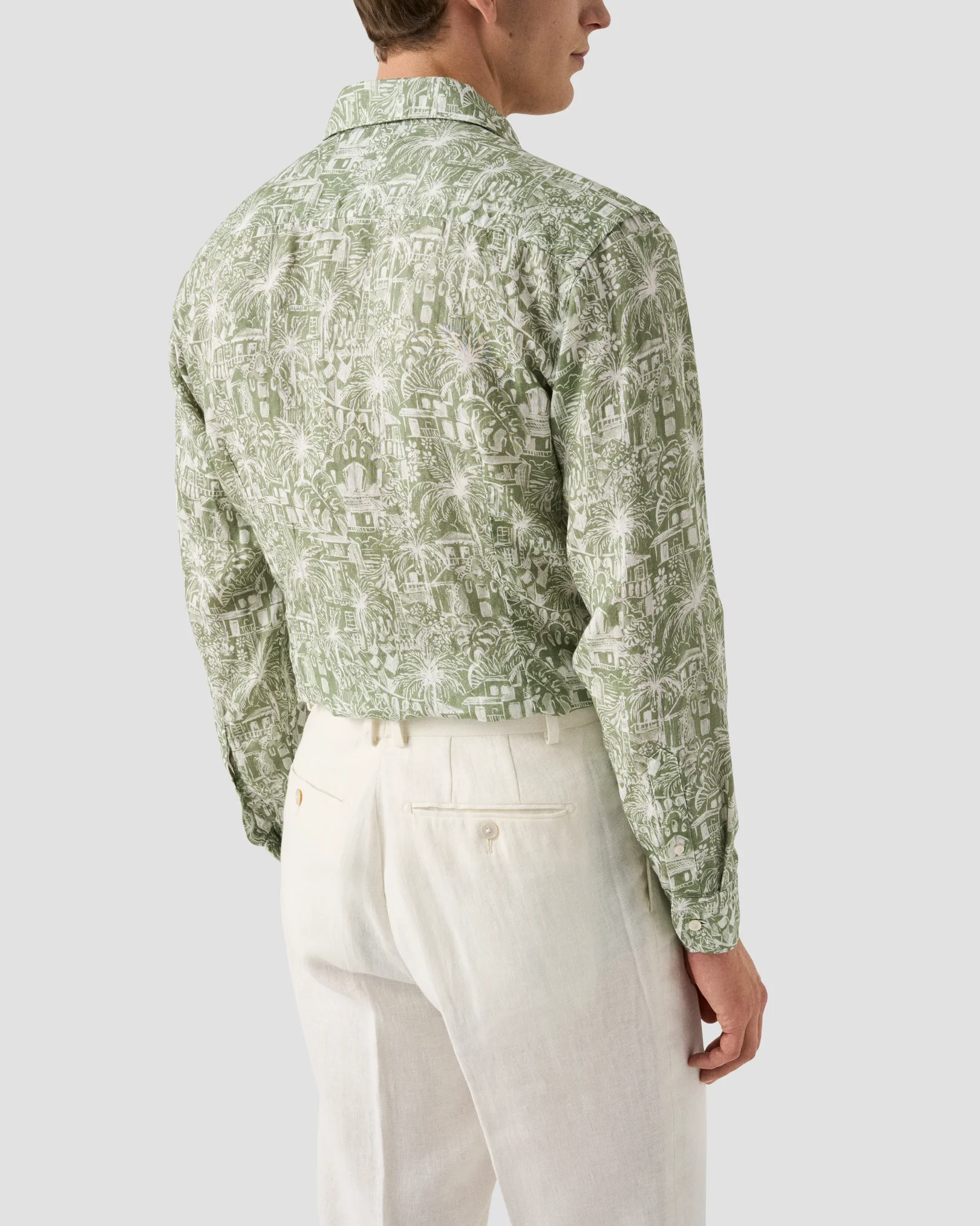 Eton - dark green gaudi garden print shirt