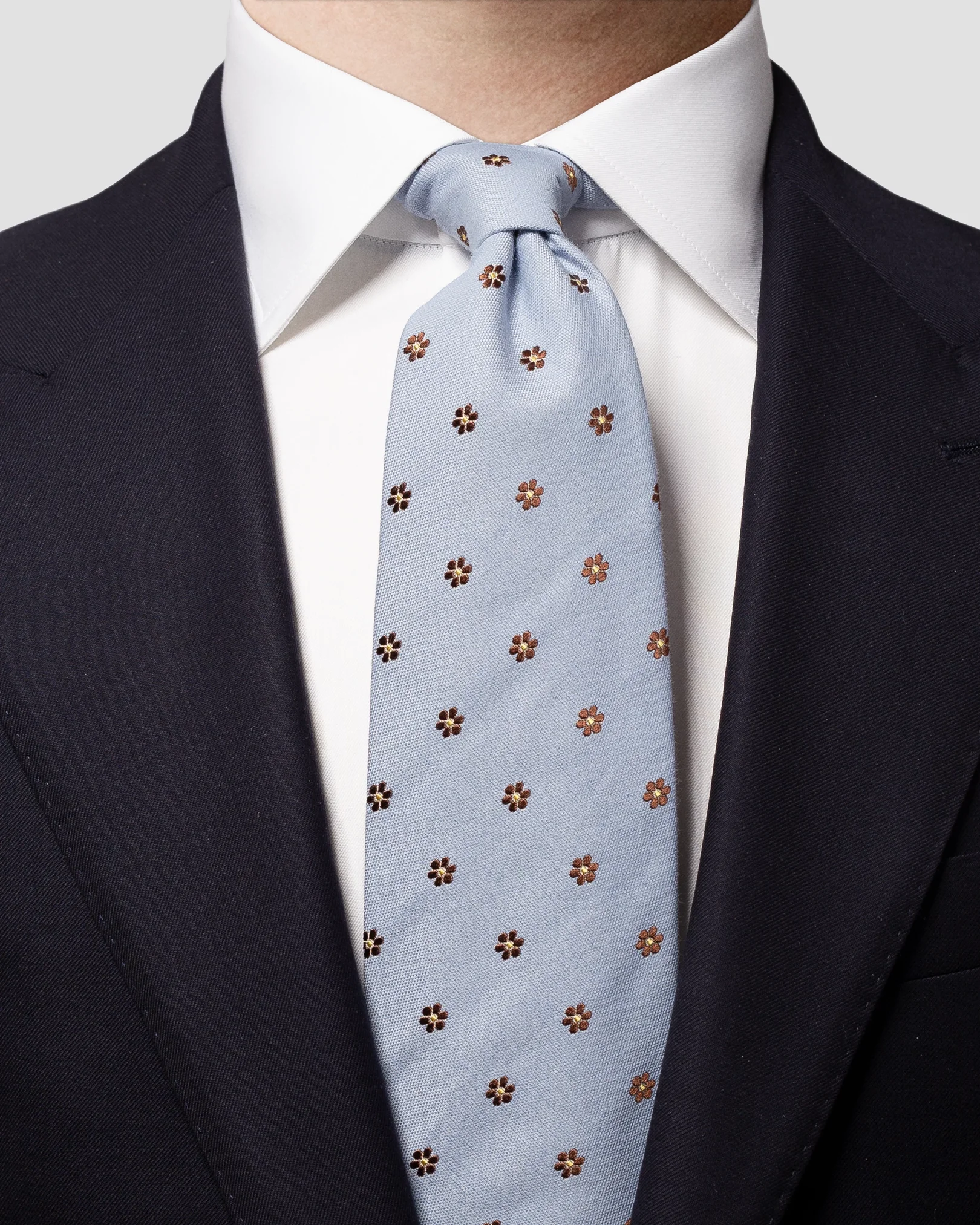 Eton - blue cotton silk tie