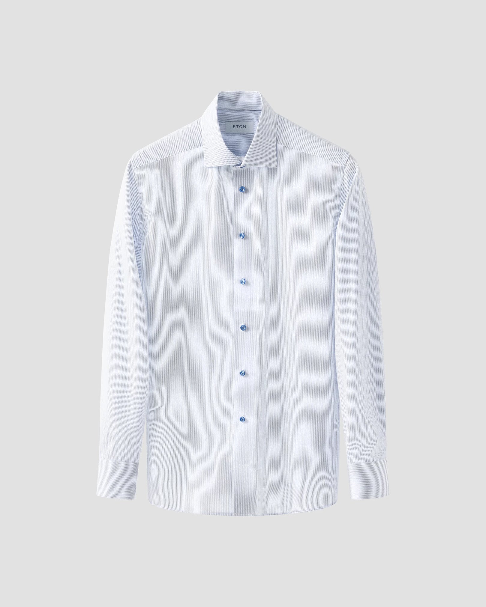 Eton - mid blue micro printed poplin
