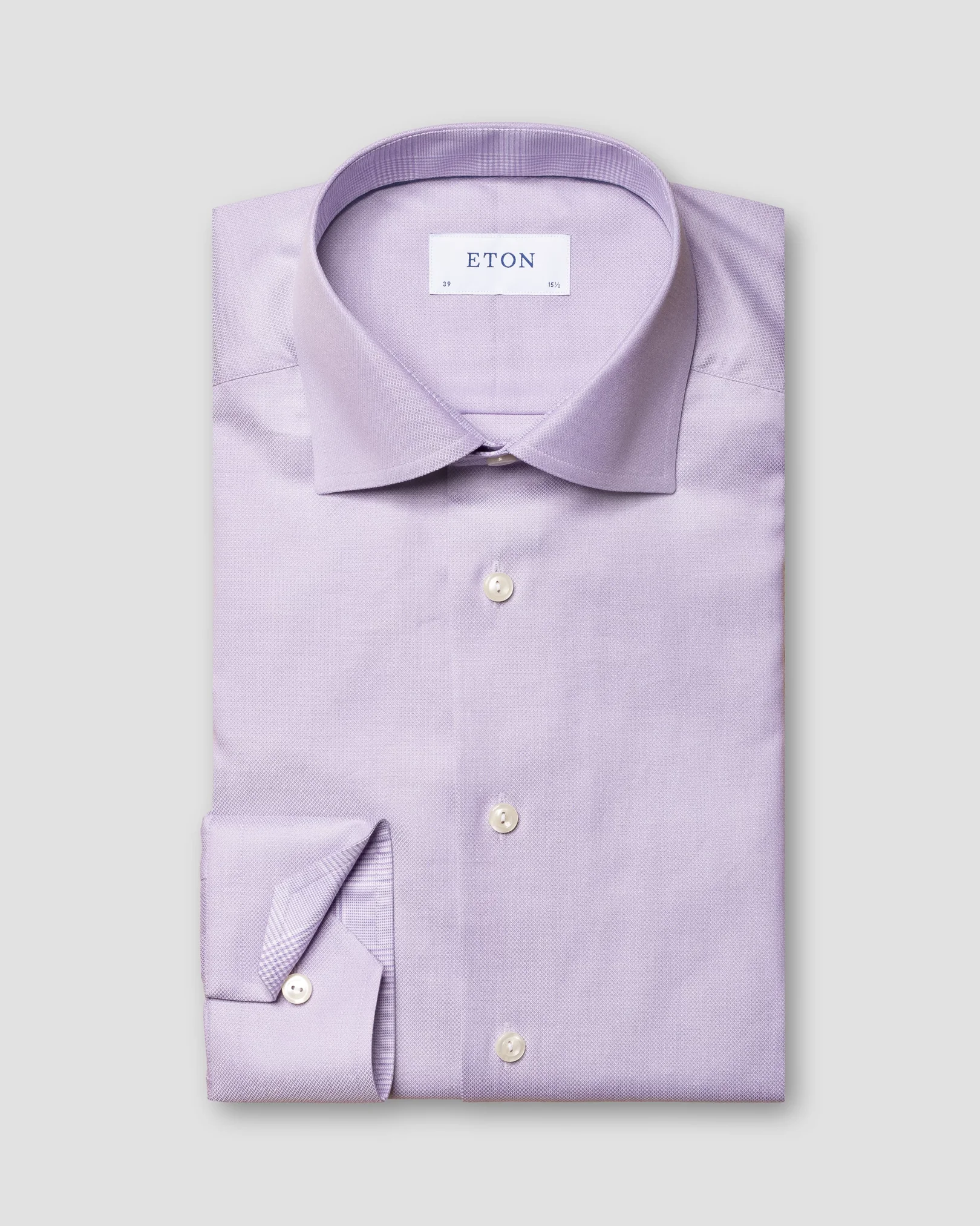 Eton - purple cotton lyocell stretch shirt