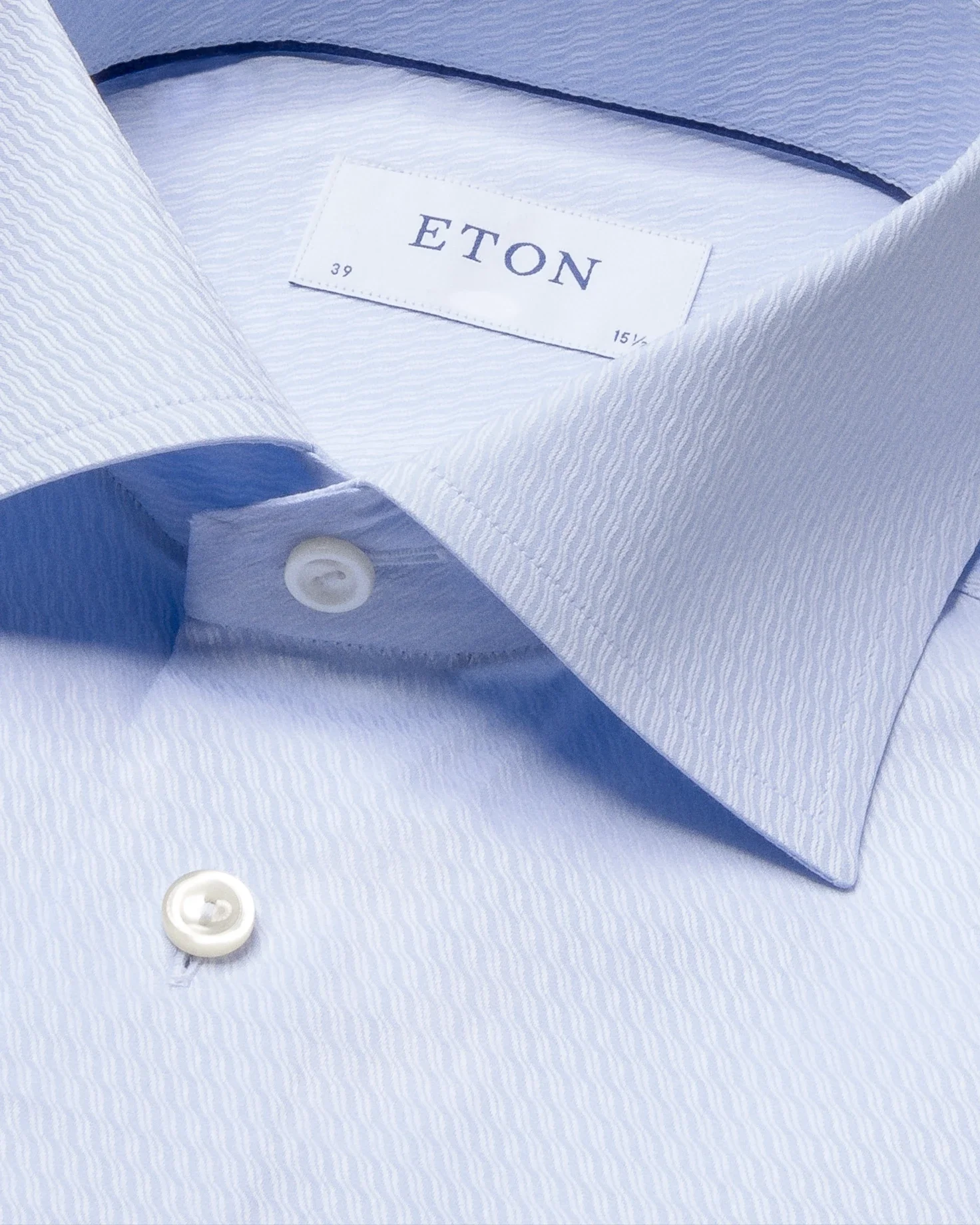 Eton - light blue water weave shirt