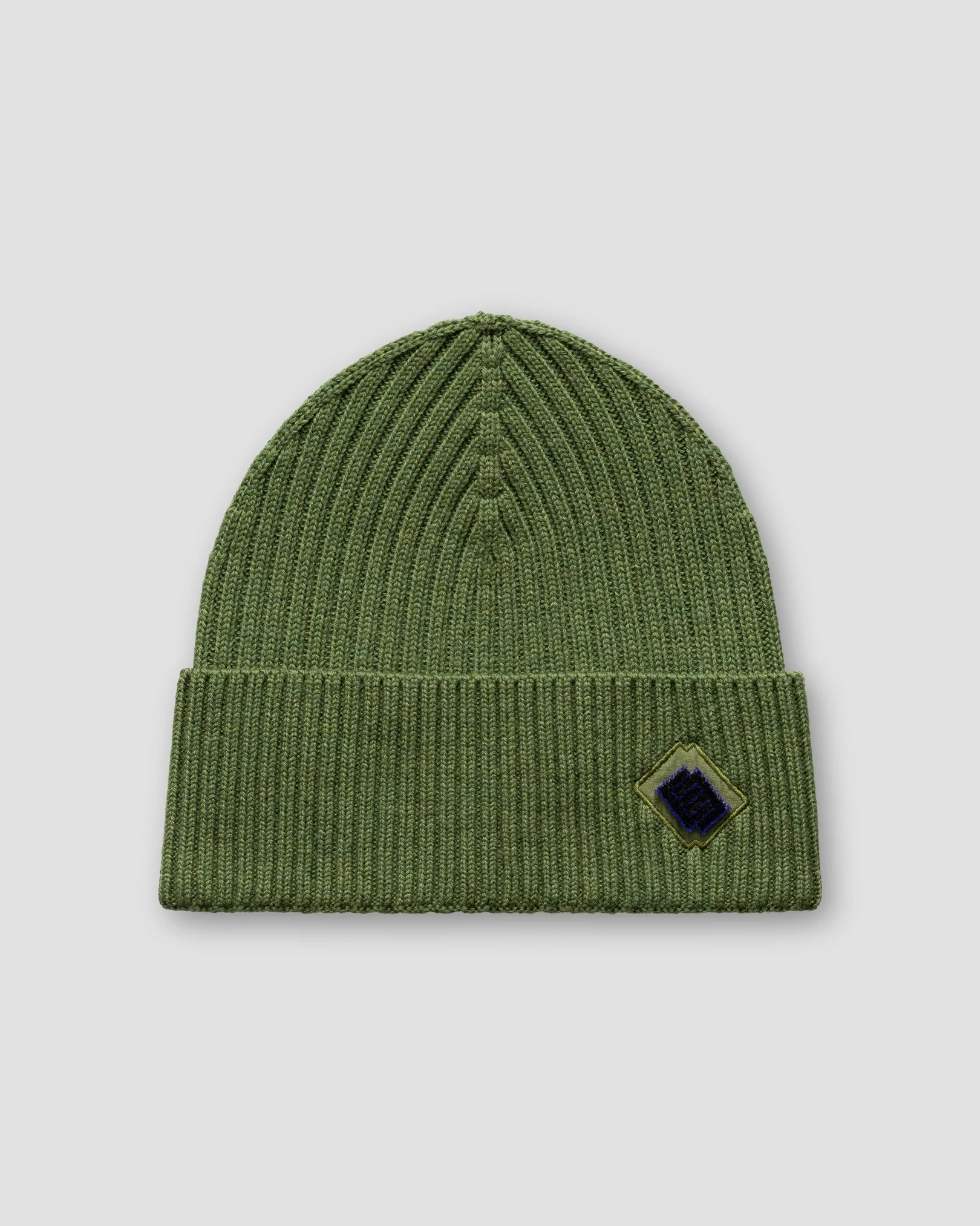 Eton - green wool beanie logo detail