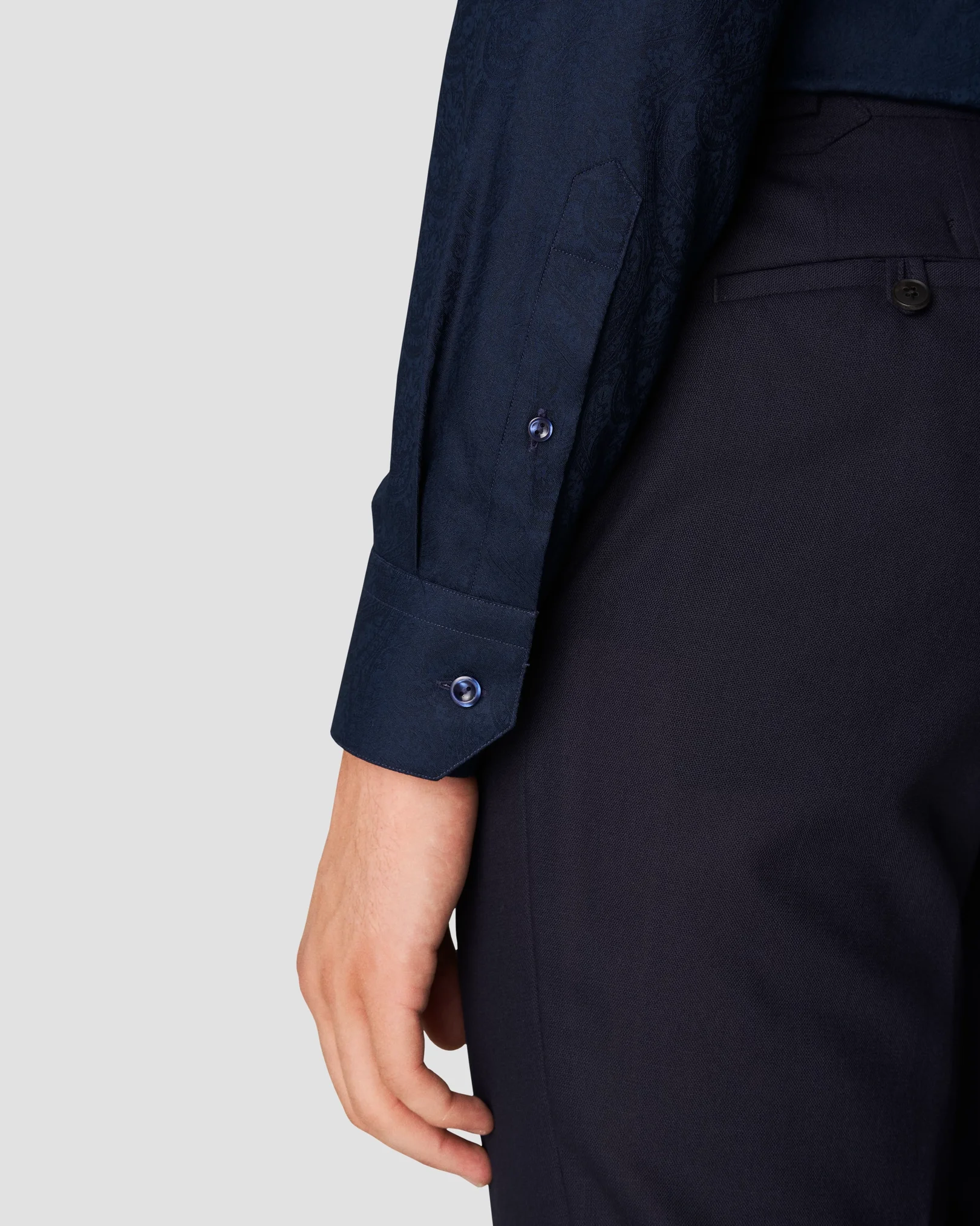 Eton - navy blue jacquard