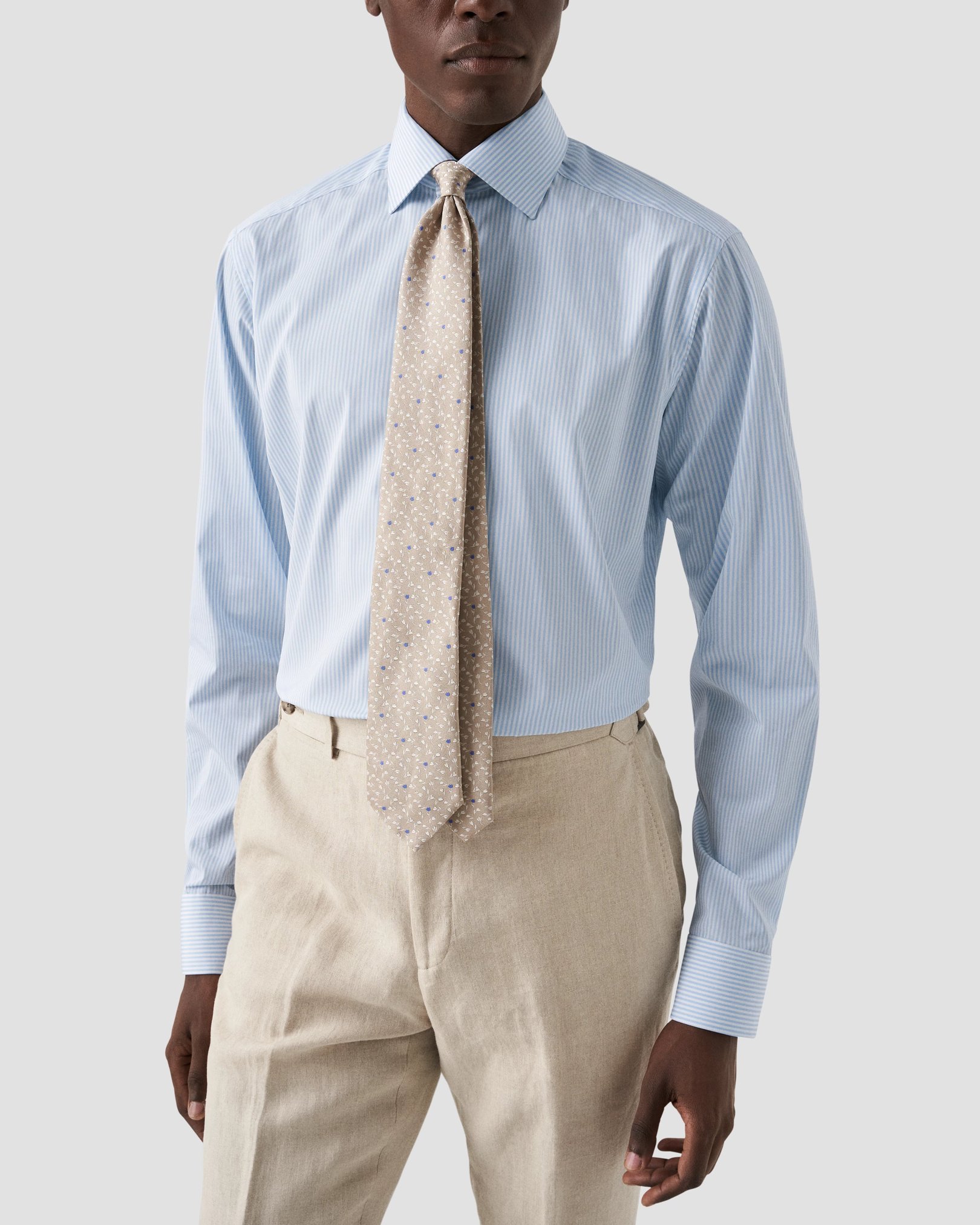 Eton - elevated striped poplin shirt