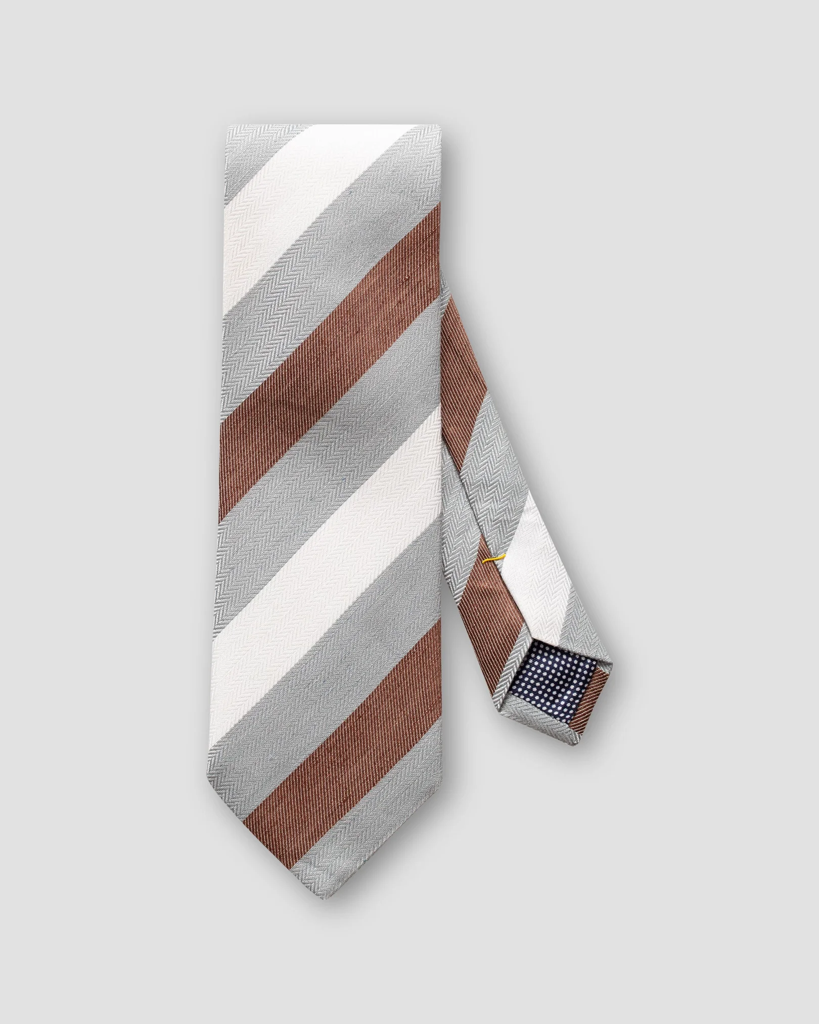 Eton - grey striped linen silk cotton tie