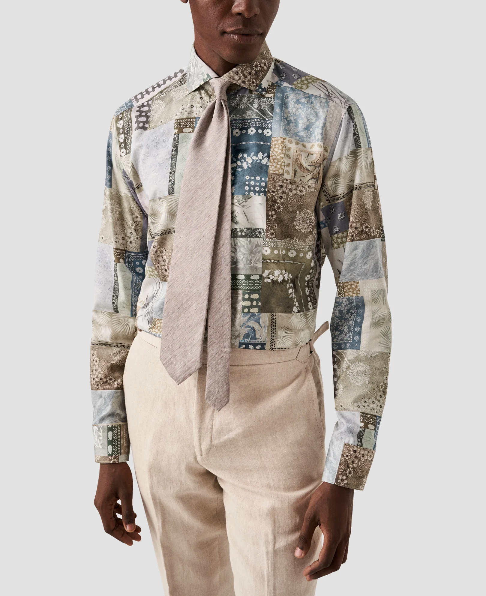 Eton - light green cotton lyocell shirt