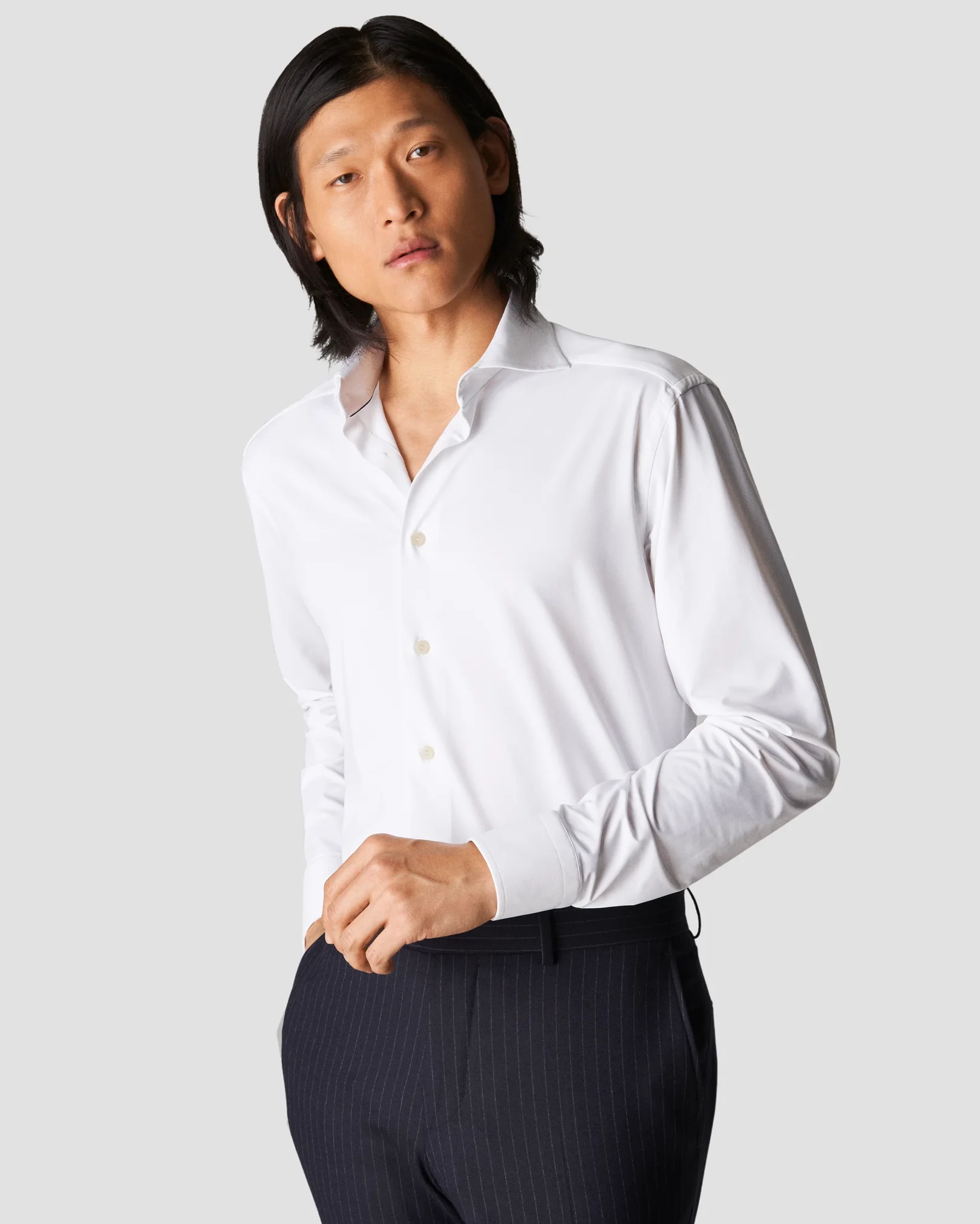 Eton - white 4 way stretch