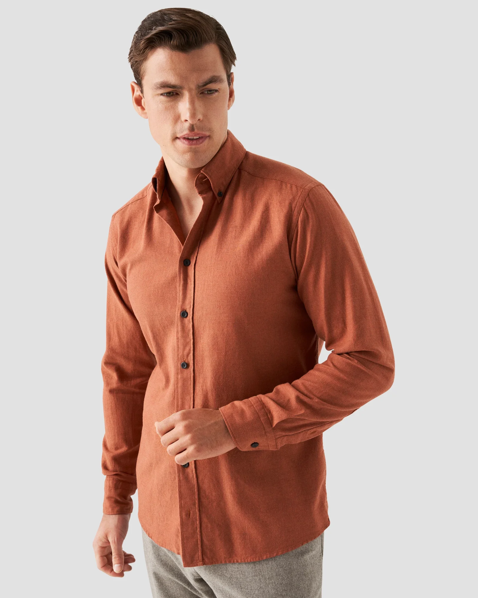 Eton - red flannel button down