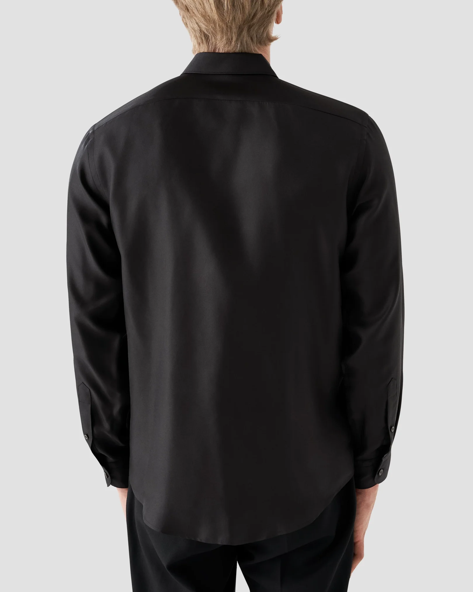 Eton - black silk pointed collar