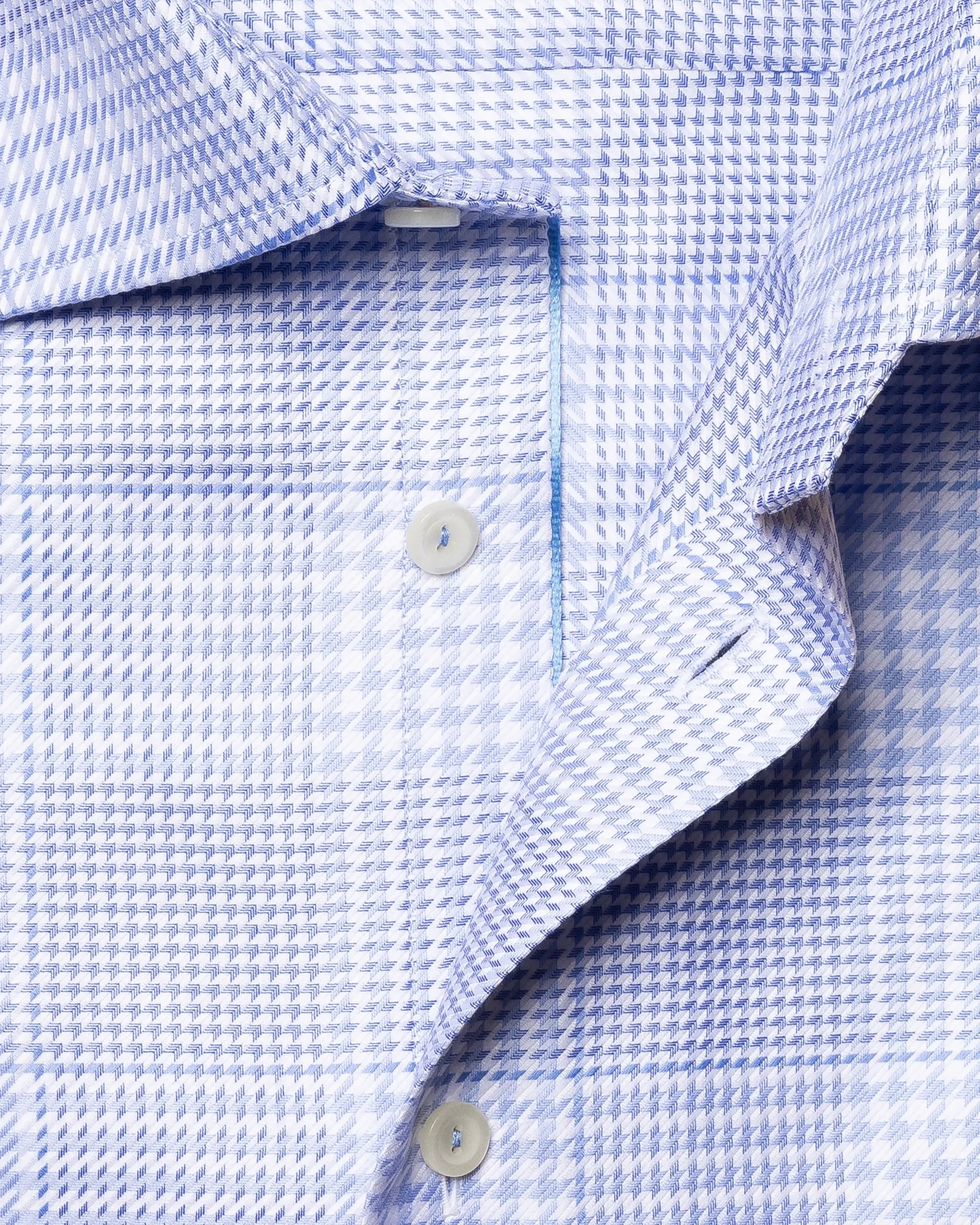 Eton - blue checked king twill shirt