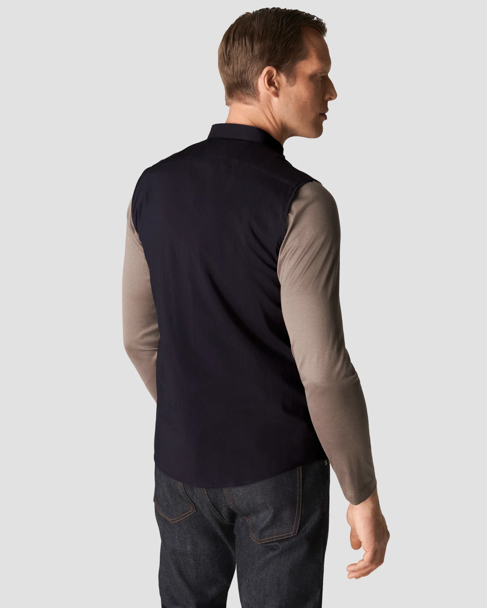 Eton - navy blue cotton and nylon