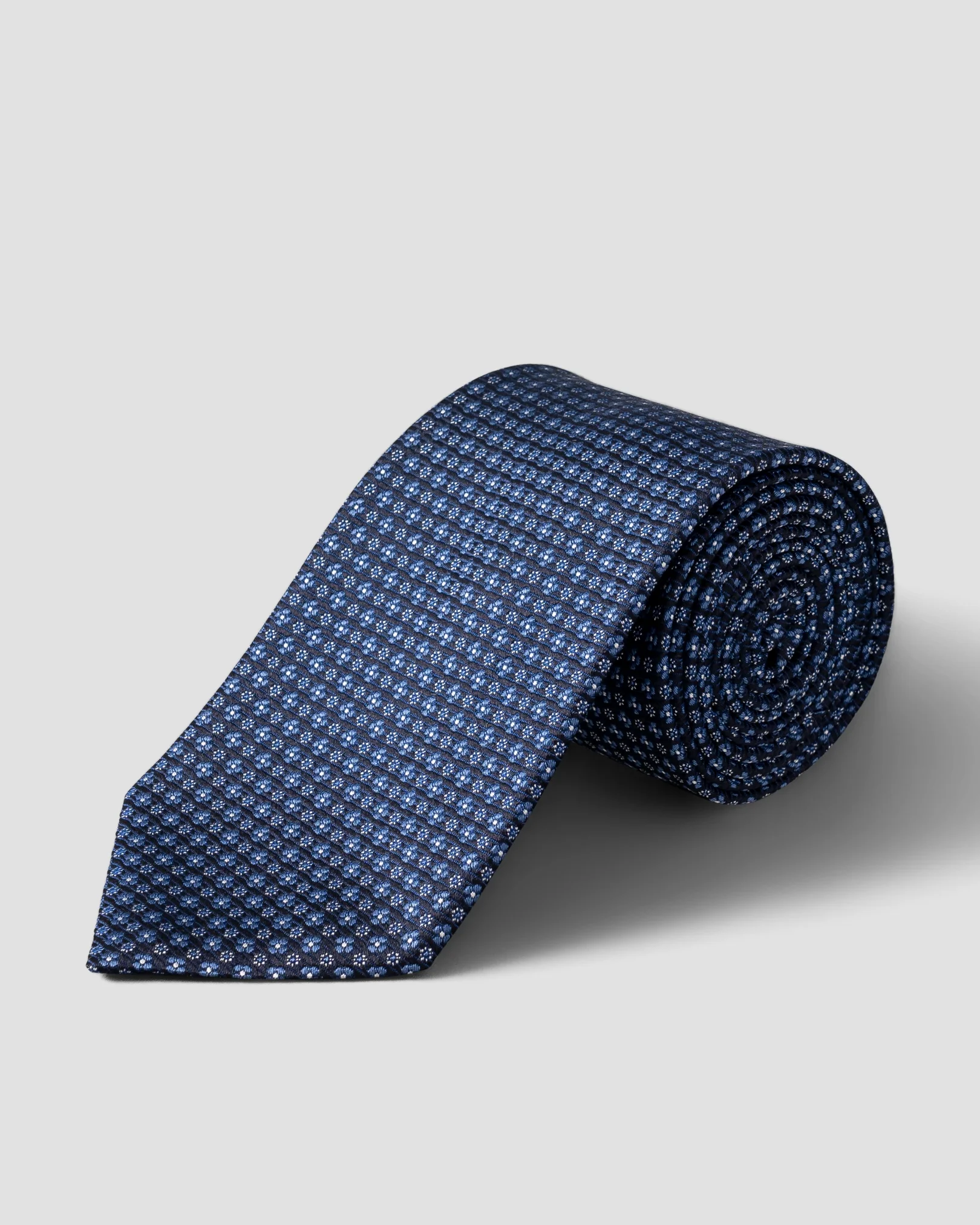 Eton - dark blue floral woven silk tie