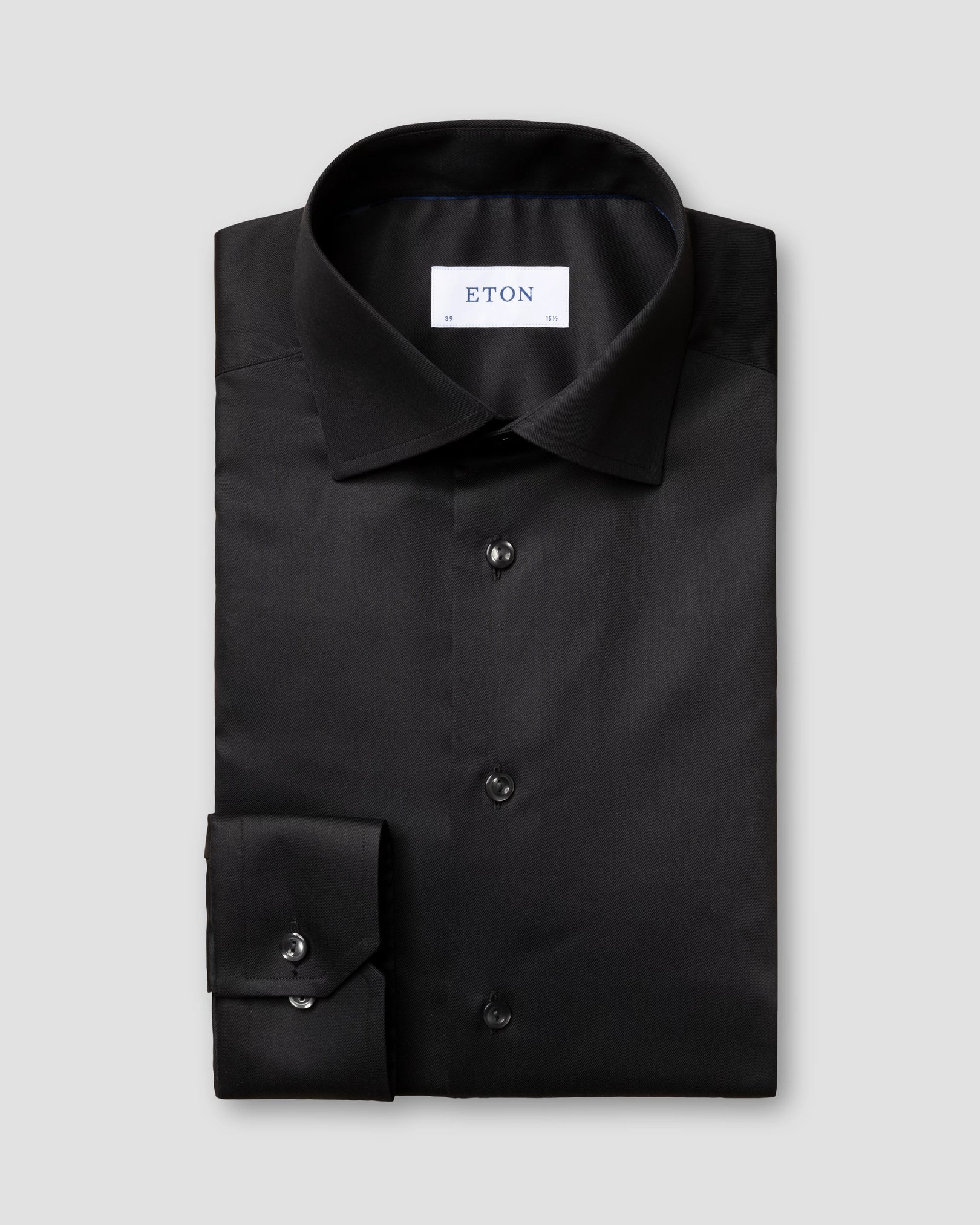 Eton - black twill stretch shirt