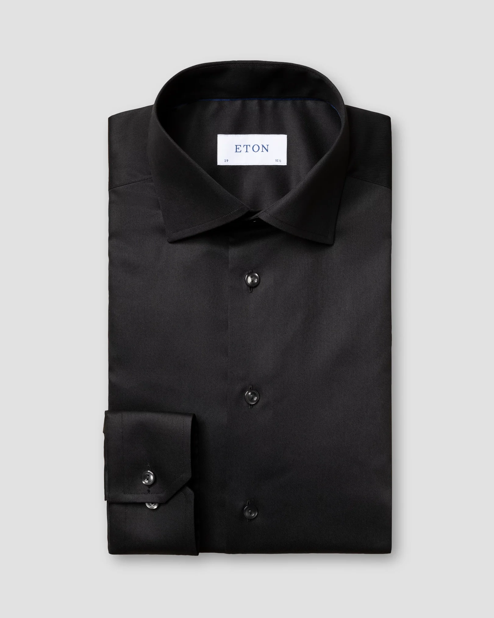 Eton - black twill stretch shirt