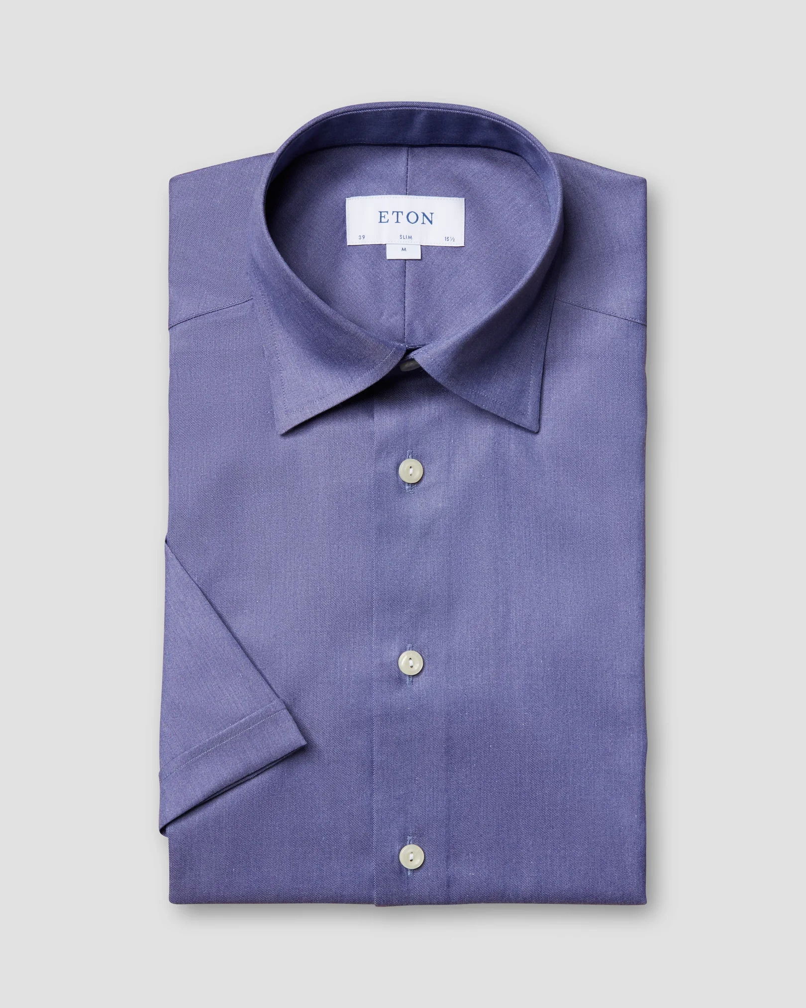 Eton - indigo effect cotton tencel shirt