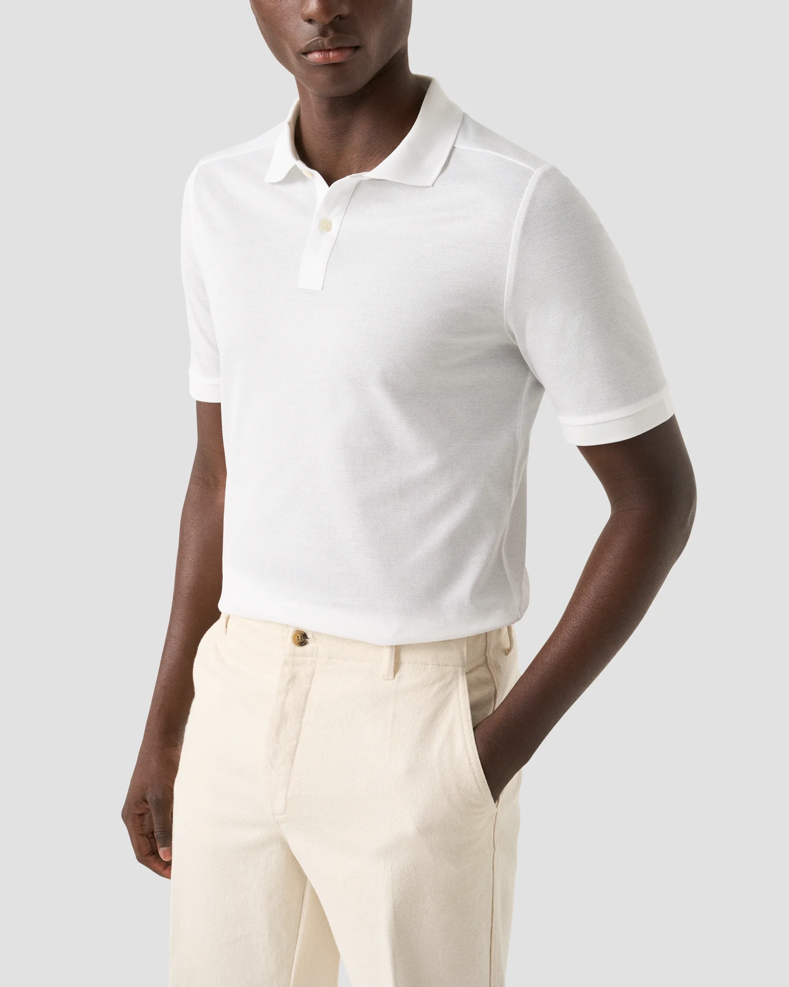 Eton - white filo di scozia solid pique