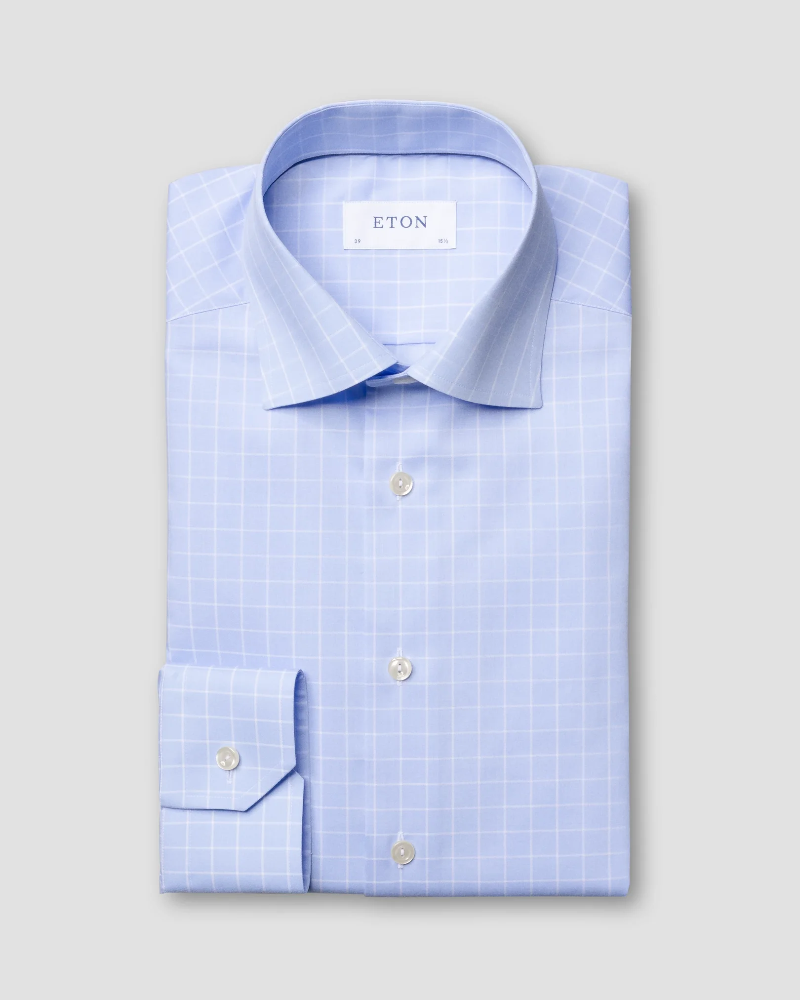 Eton - blue white checked shirt