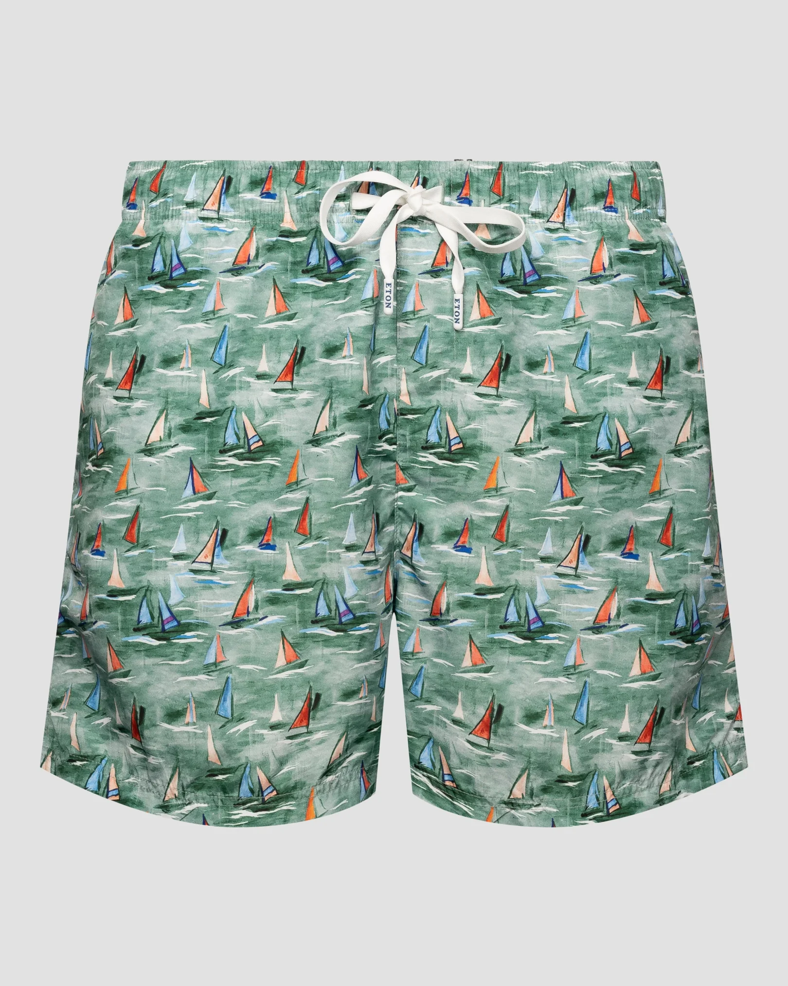 Eton - mid green sailboat swimshorts