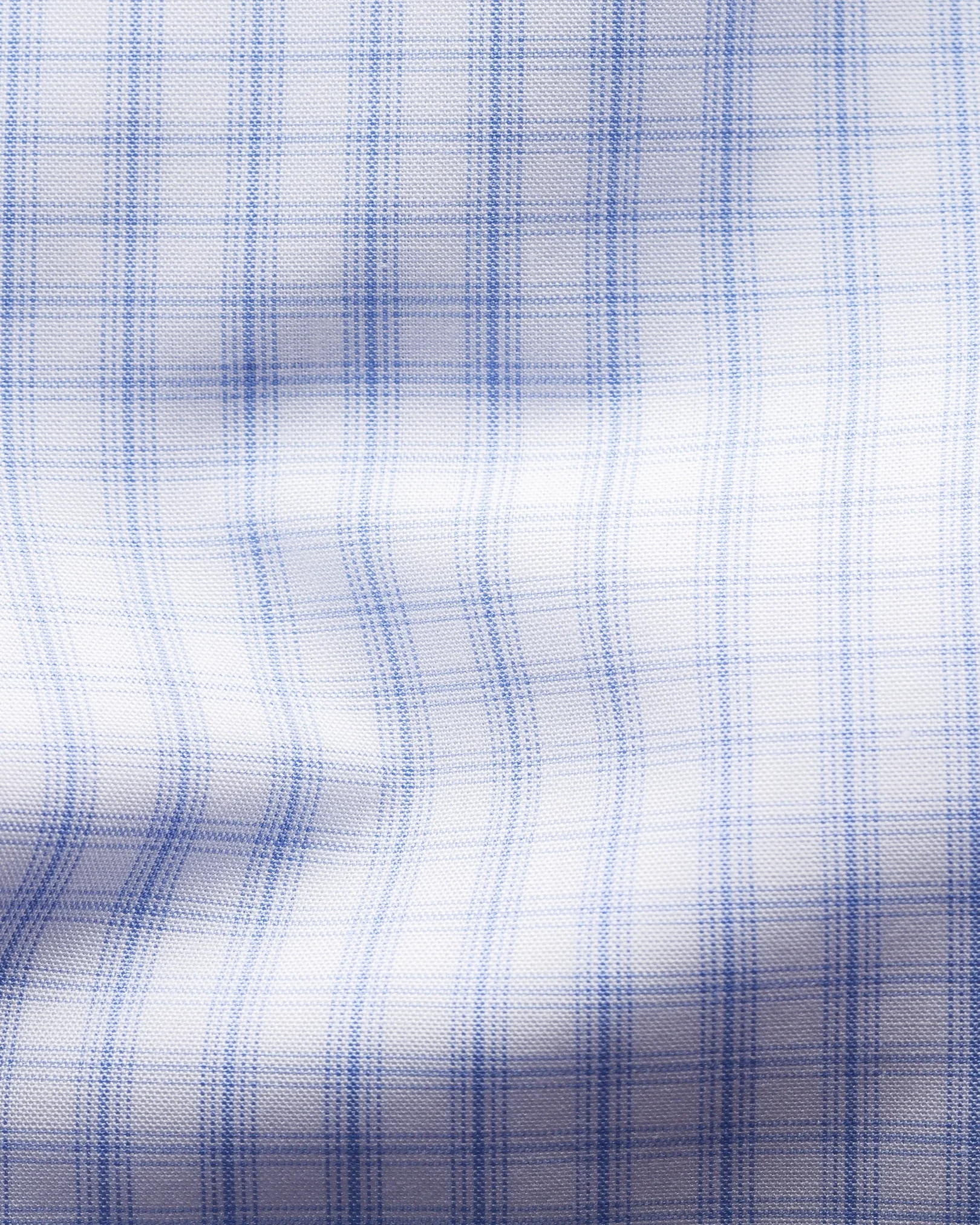 Eton - light blue checks poplin shirt extreme cut away