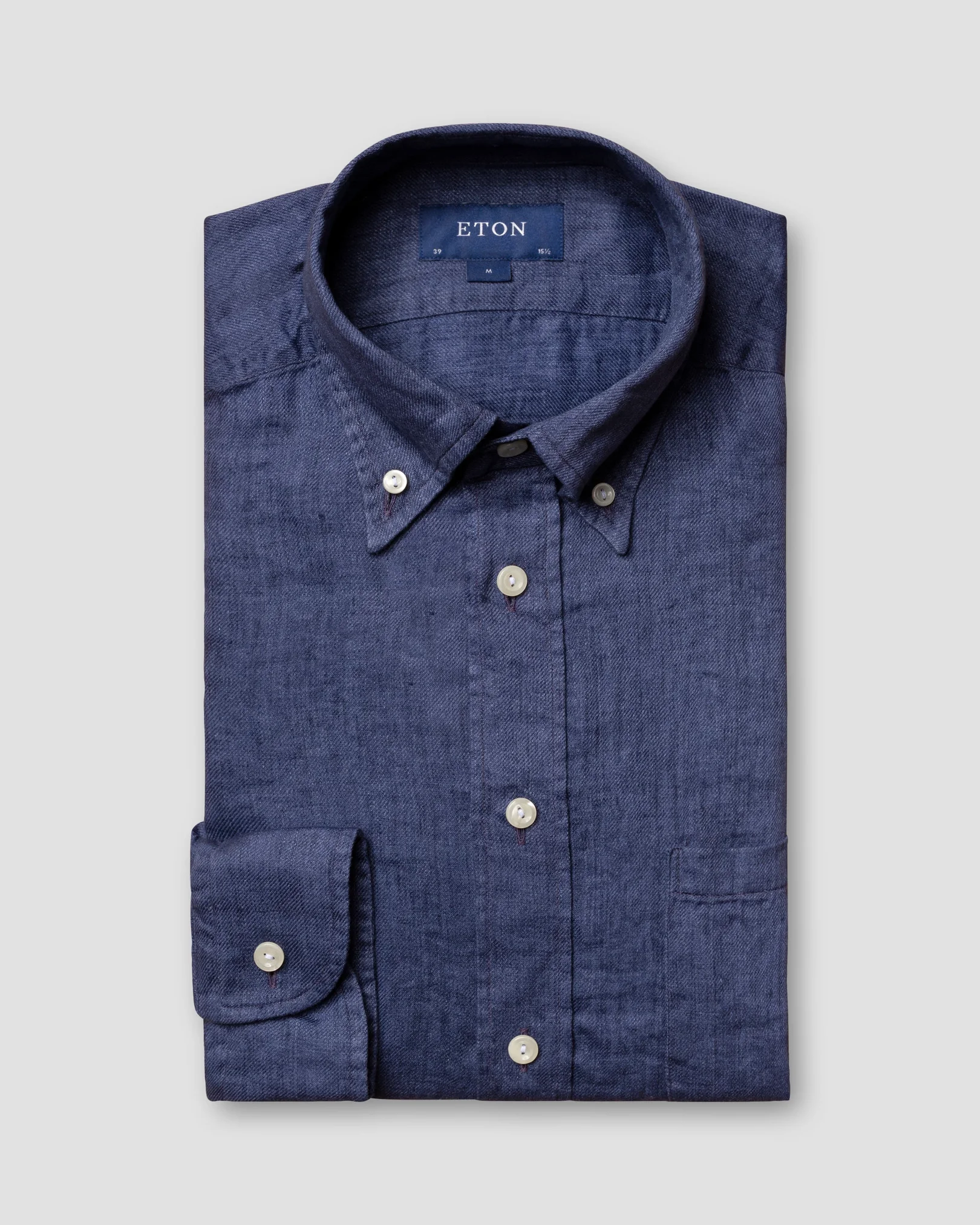 Eton - navy luxe linen shirt