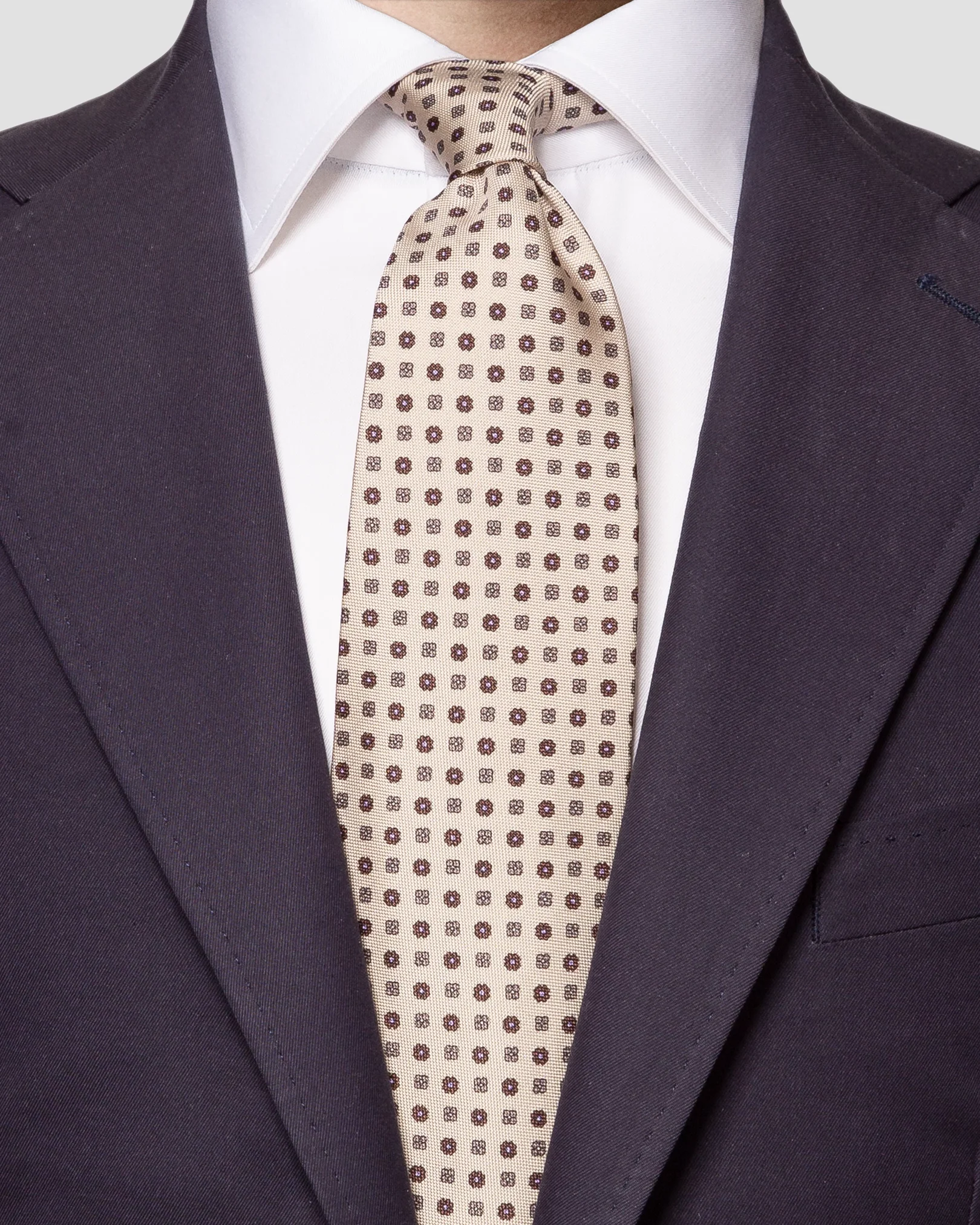 Eton - brown flower printed tie