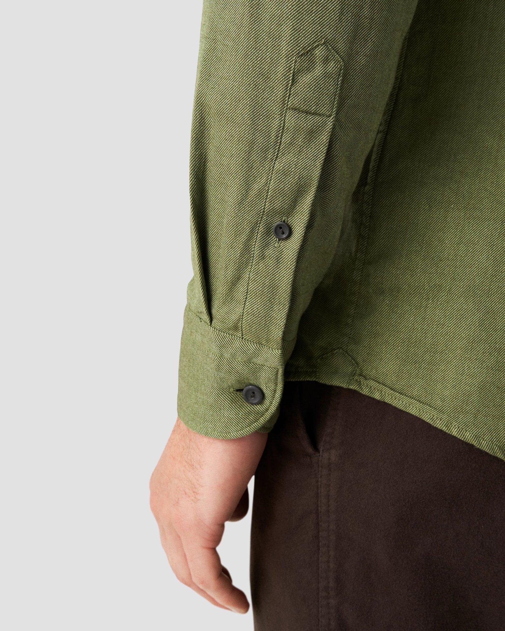 Eton - dark green twill button down