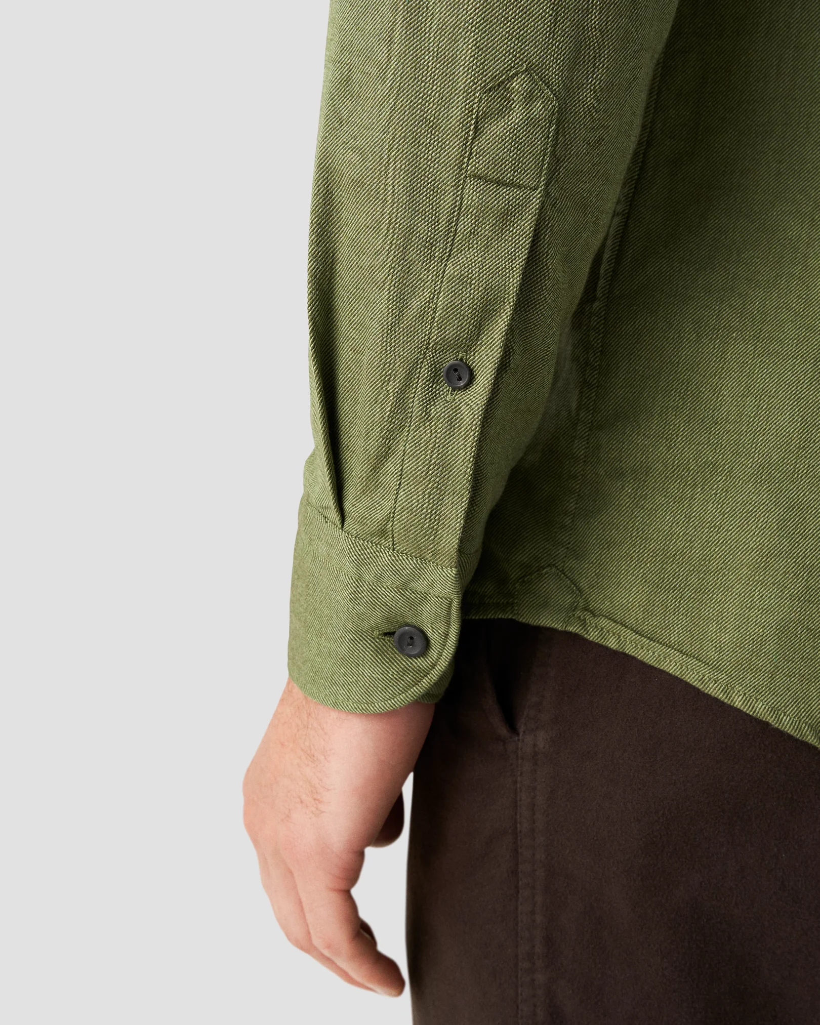 Eton - dark green twill button down