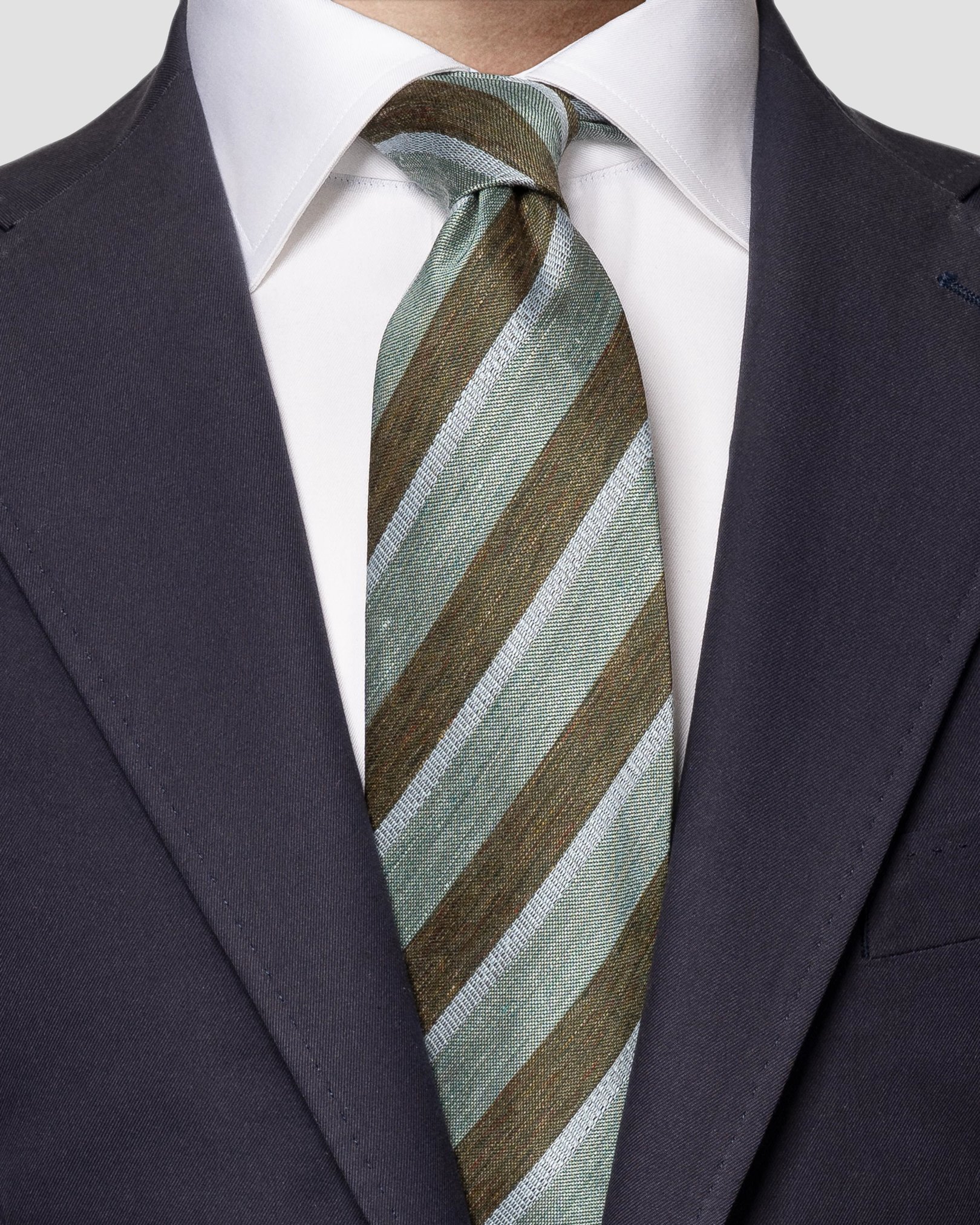 Eton - green regimental striped tie