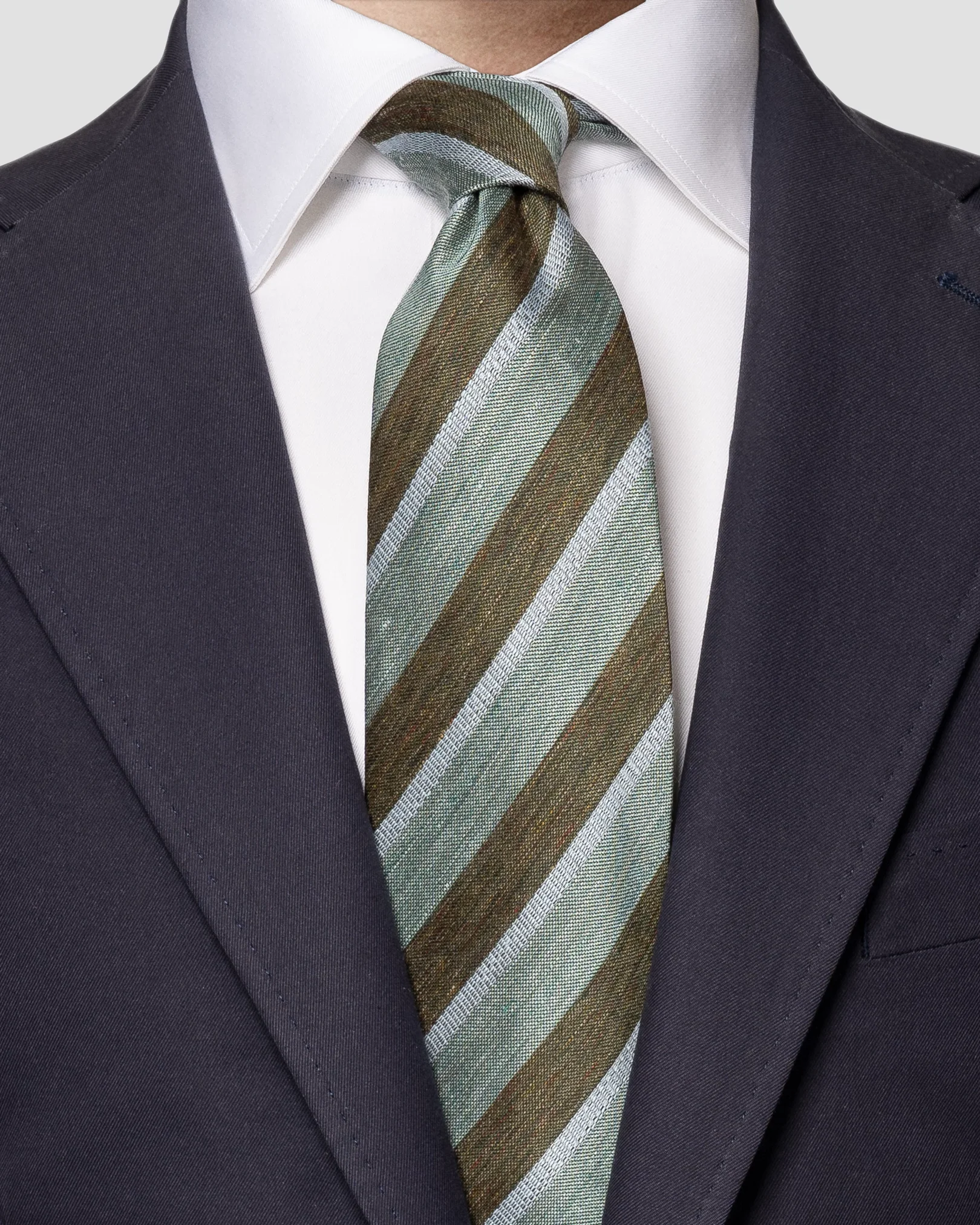 Eton - green regimental striped tie
