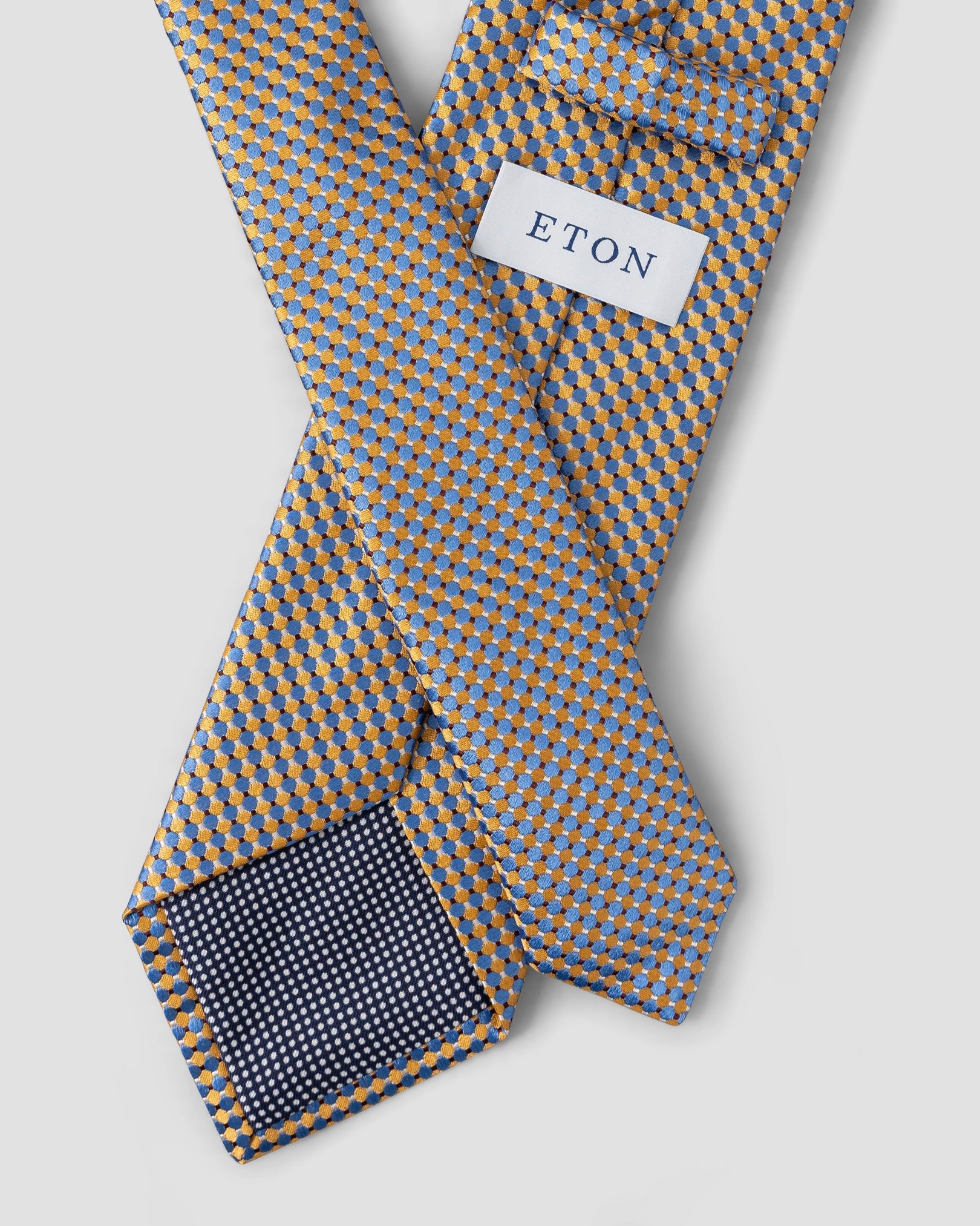 Eton - yellow geometric silk tie