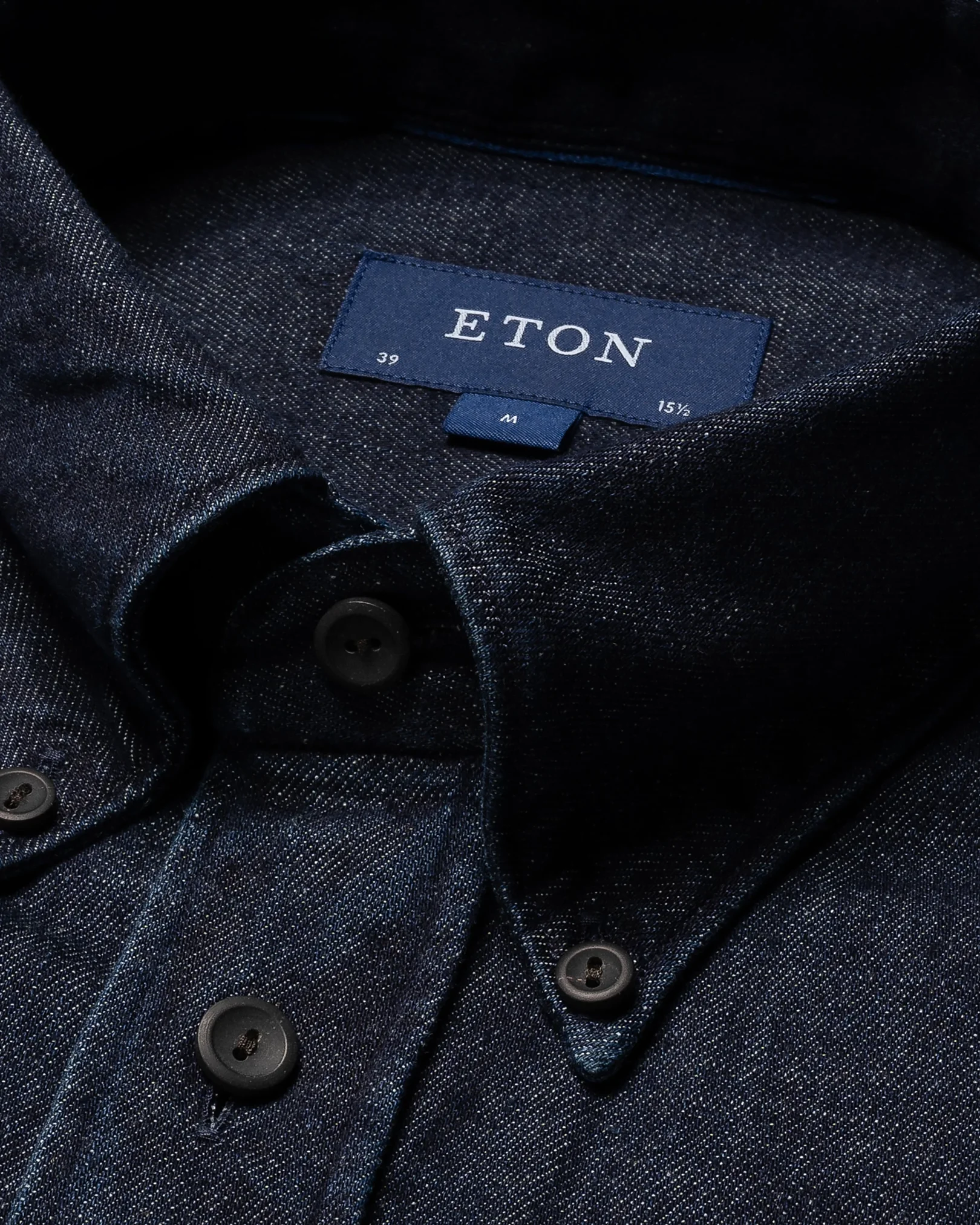 Eton - navy blue twill buttondown