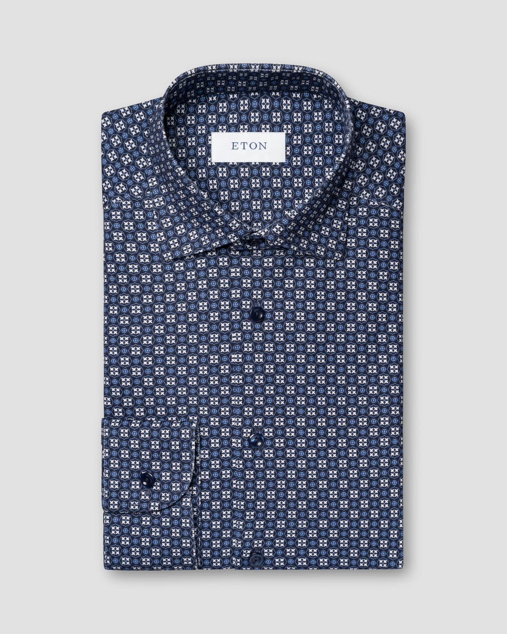 Eton - dark blue strech shirt