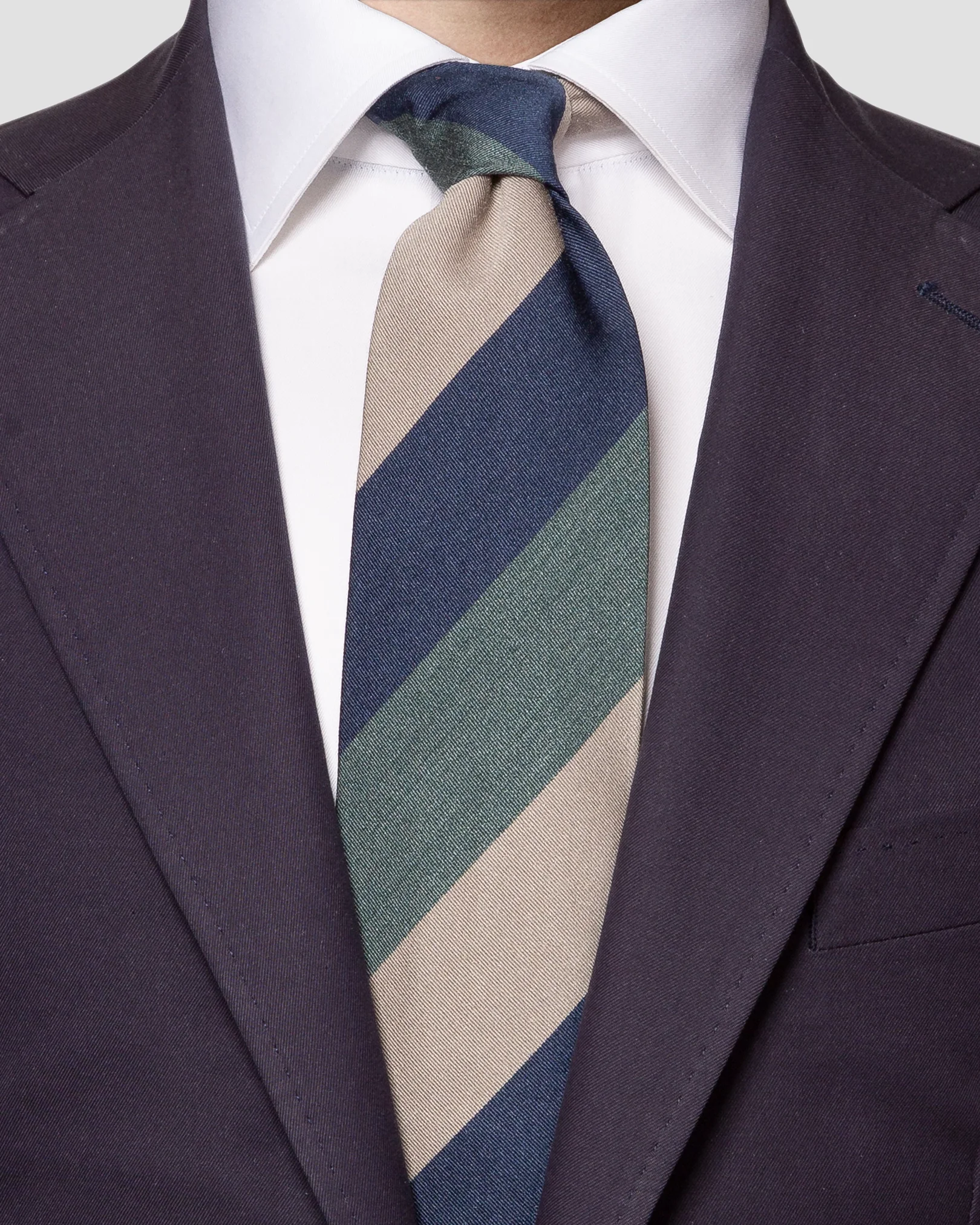 Eton - dark green striped silk tie