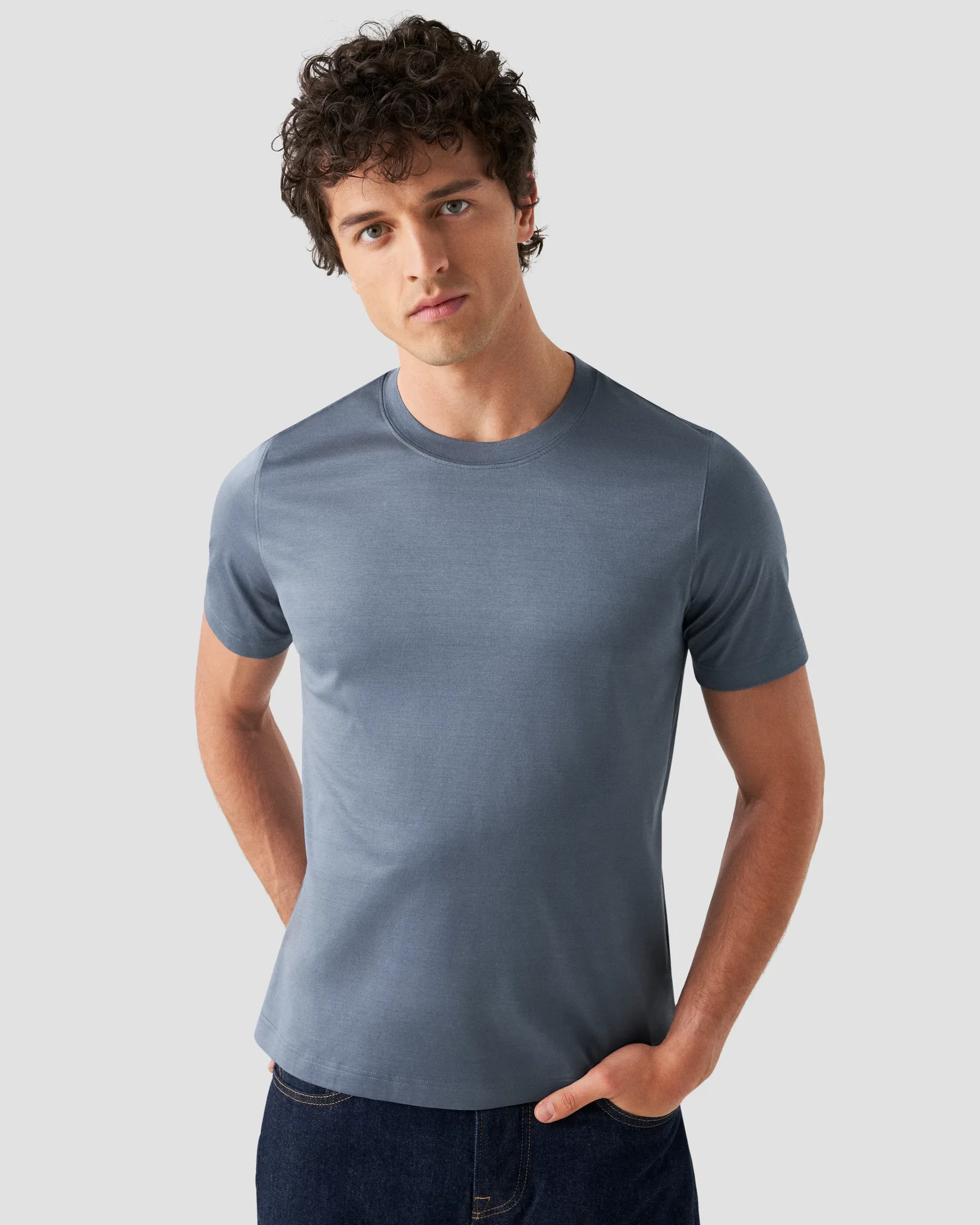 Eton - light blue jersey t shirt short sleeve