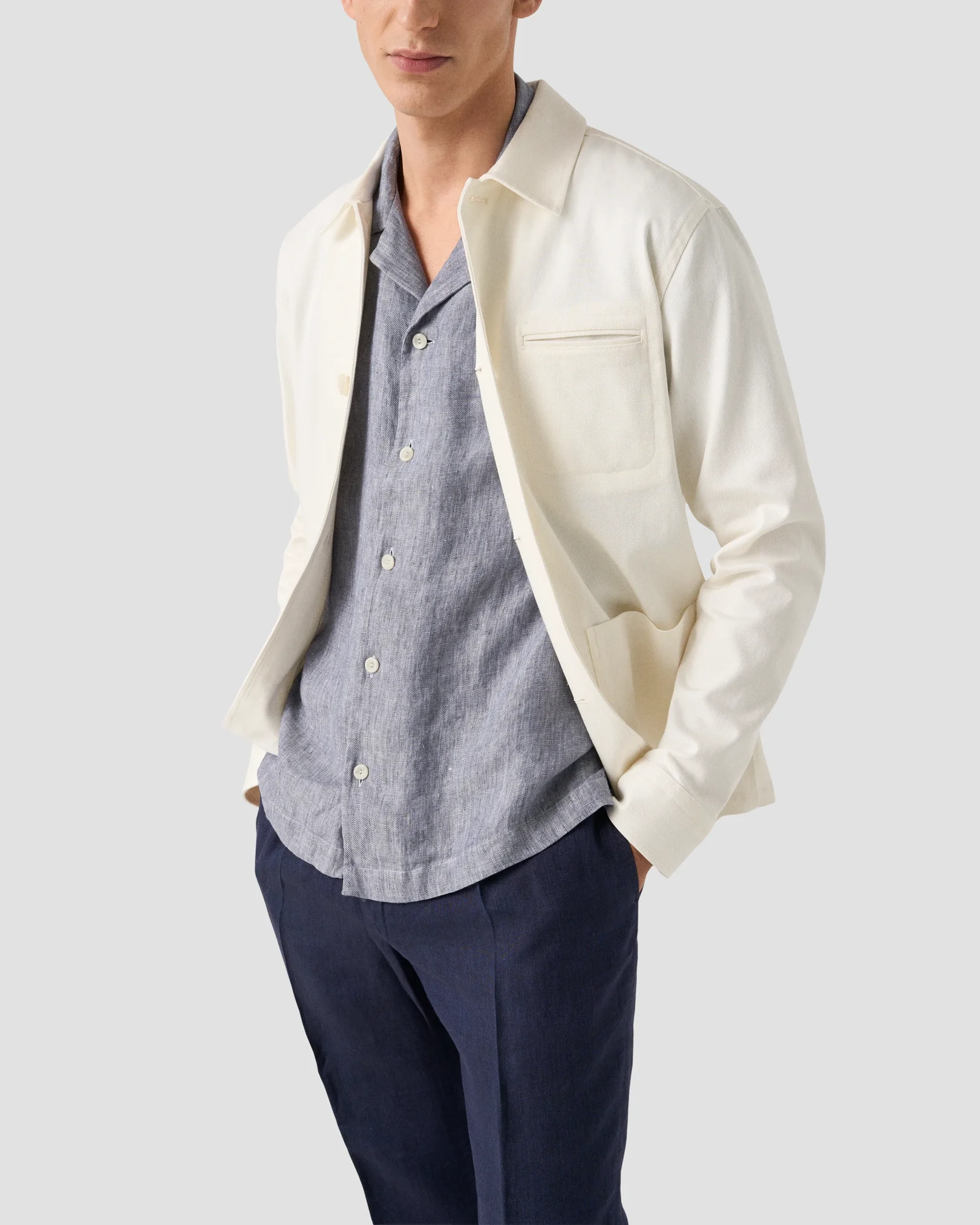 Eton - Resort-Hemd aus Leinen-Twill