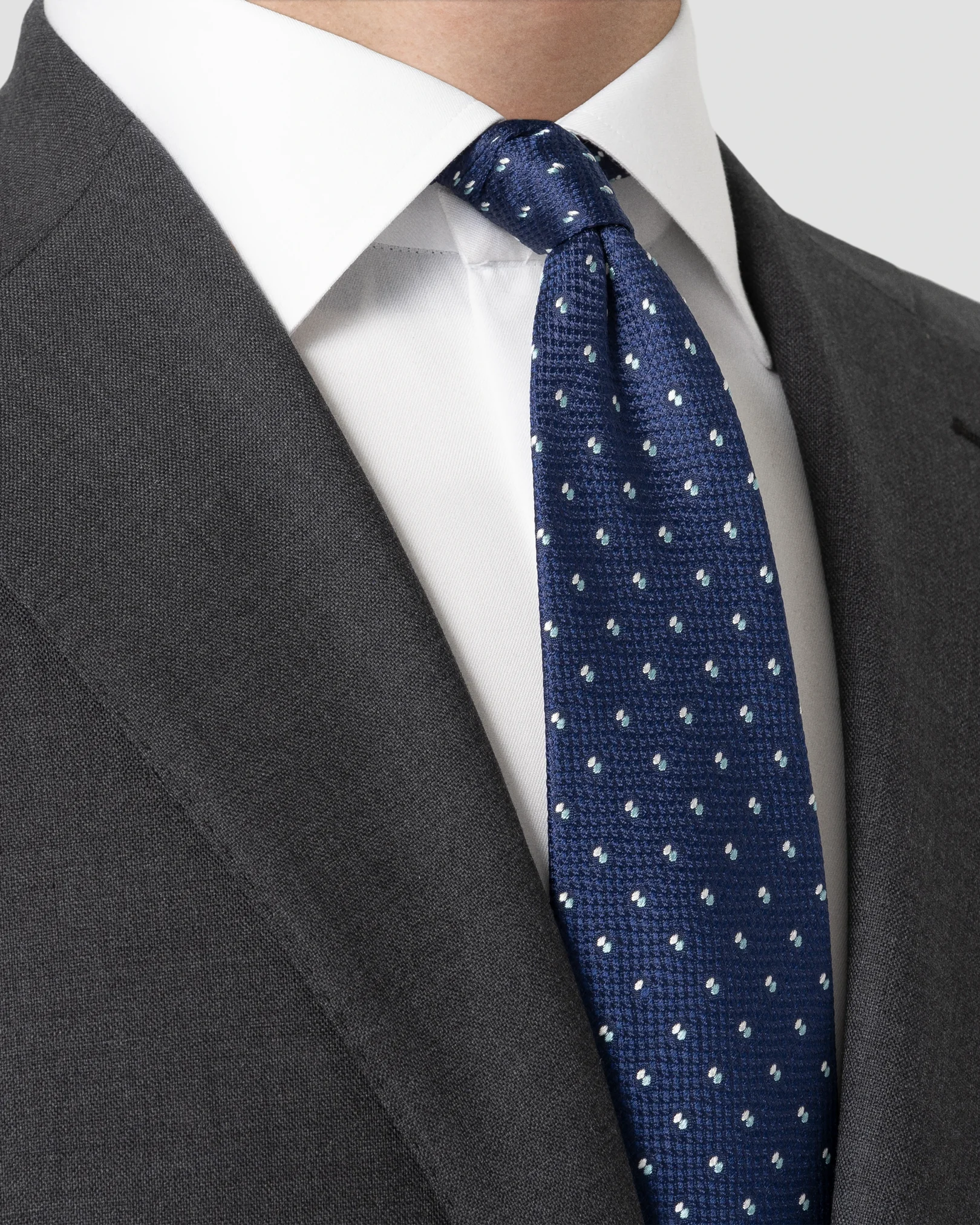 Eton - pin dot silk nay tie